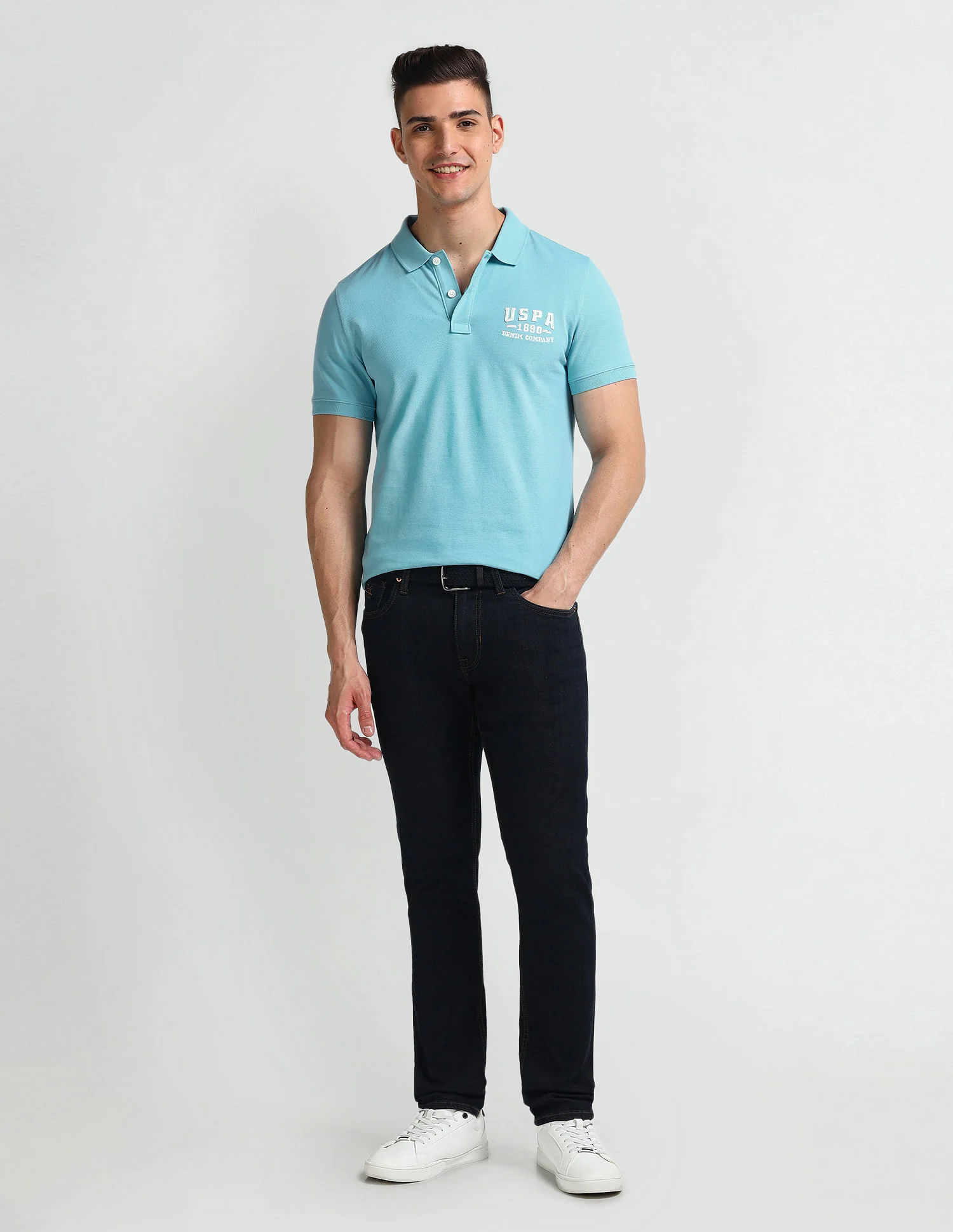 Solid Muscle Fit Polo Shirt - Image 3