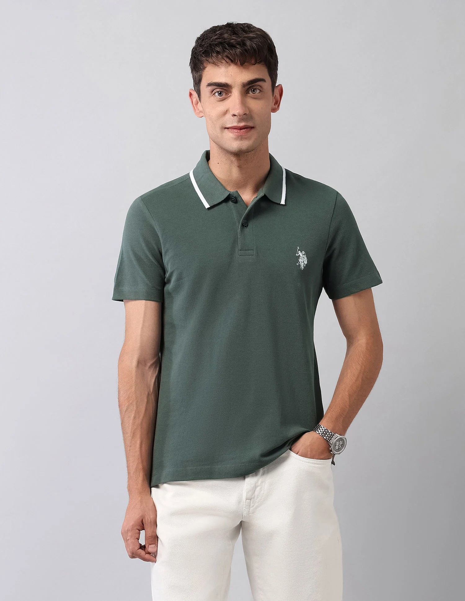 Solid Muscle Fit Polo Shirt