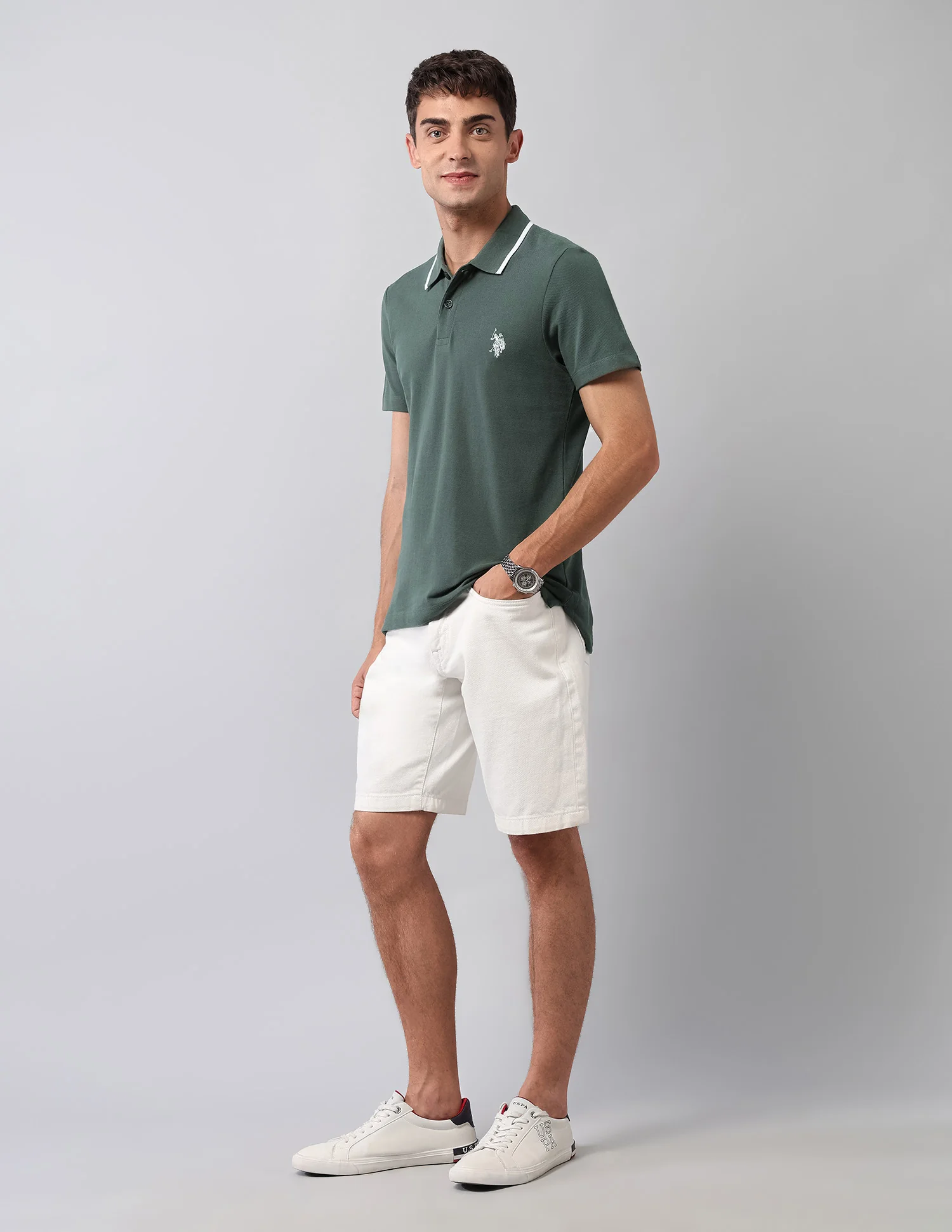 Solid Muscle Fit Polo Shirt - Image 3
