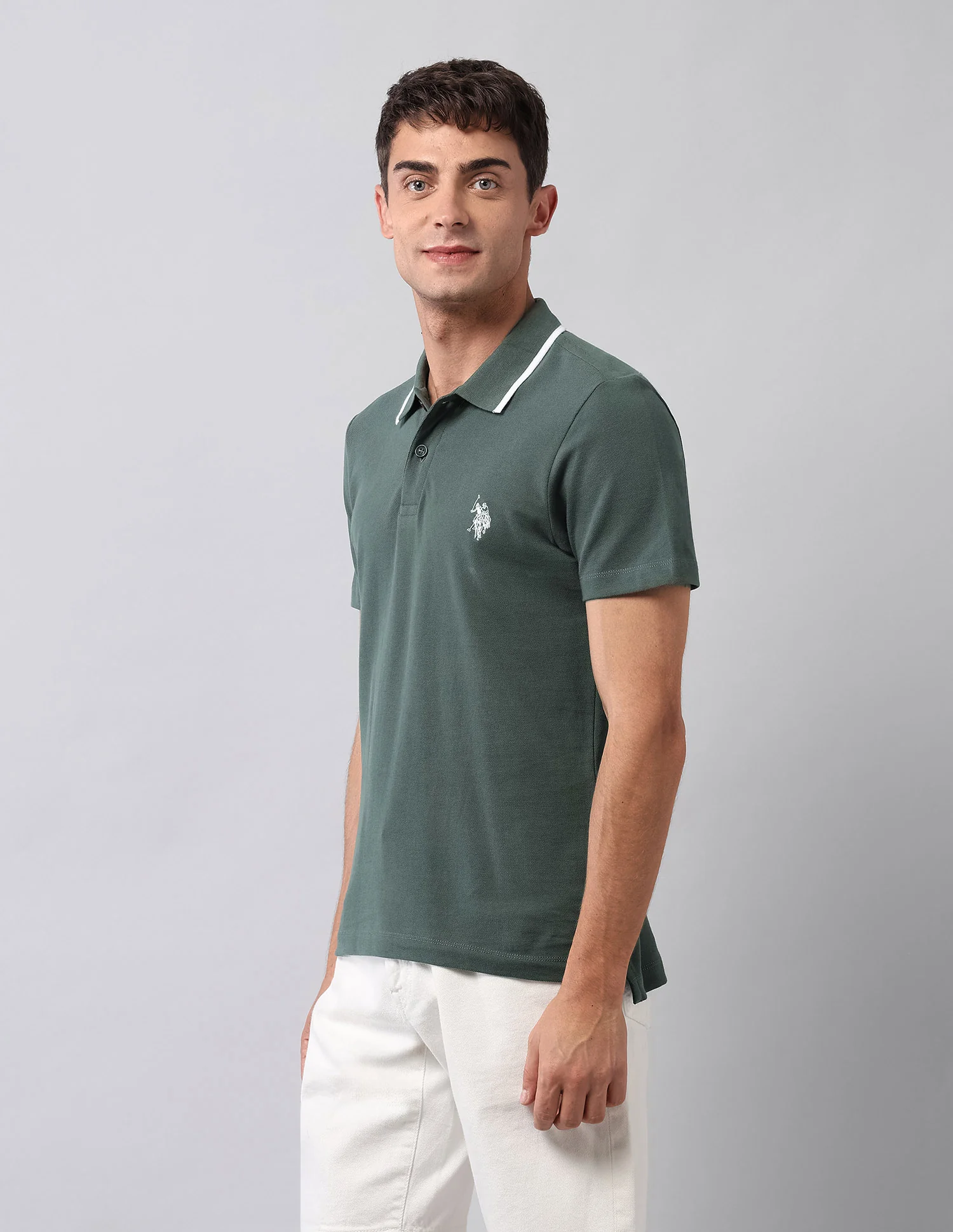 Solid Muscle Fit Polo Shirt - Image 4