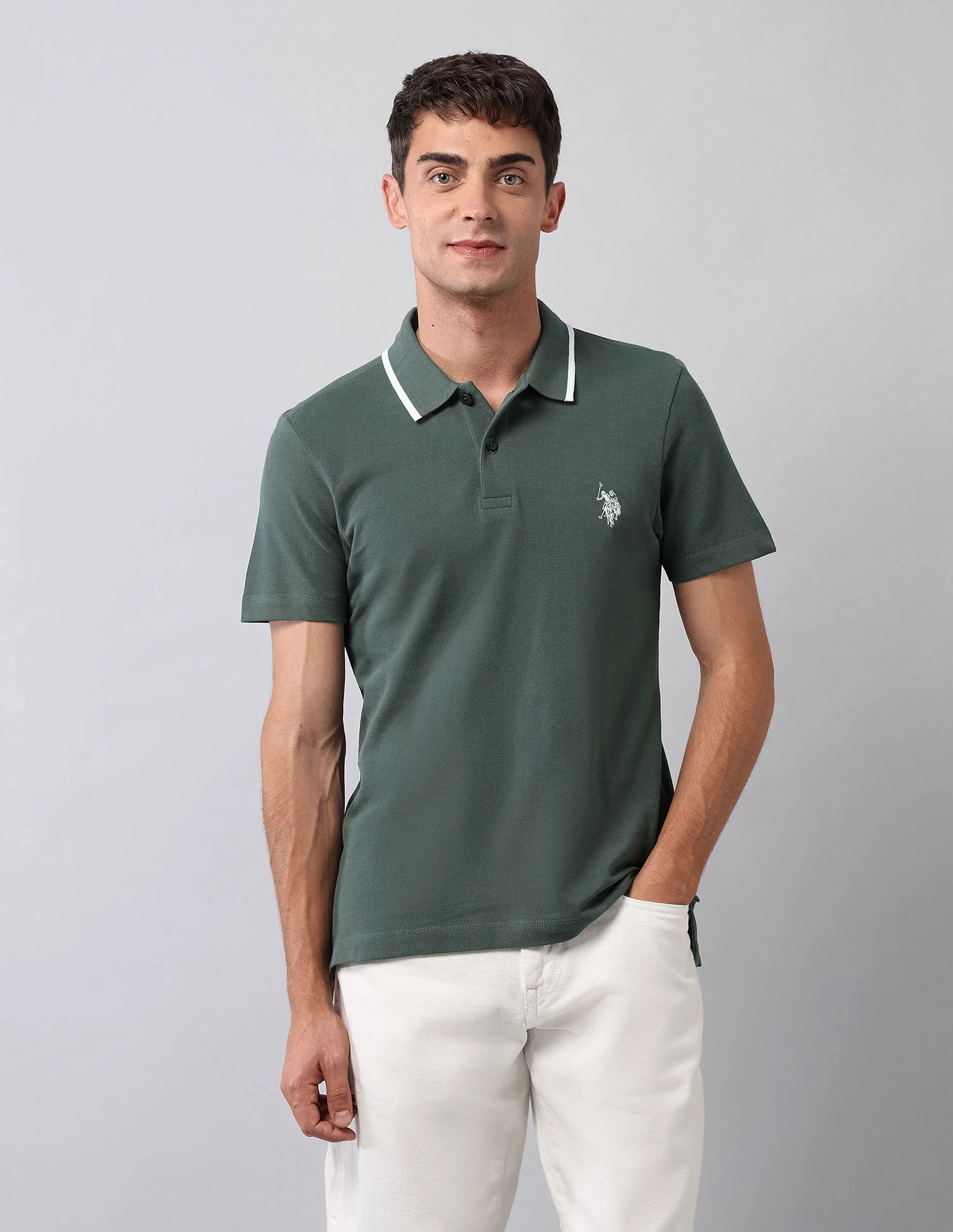 Solid Muscle Fit Polo Shirt - Image 6