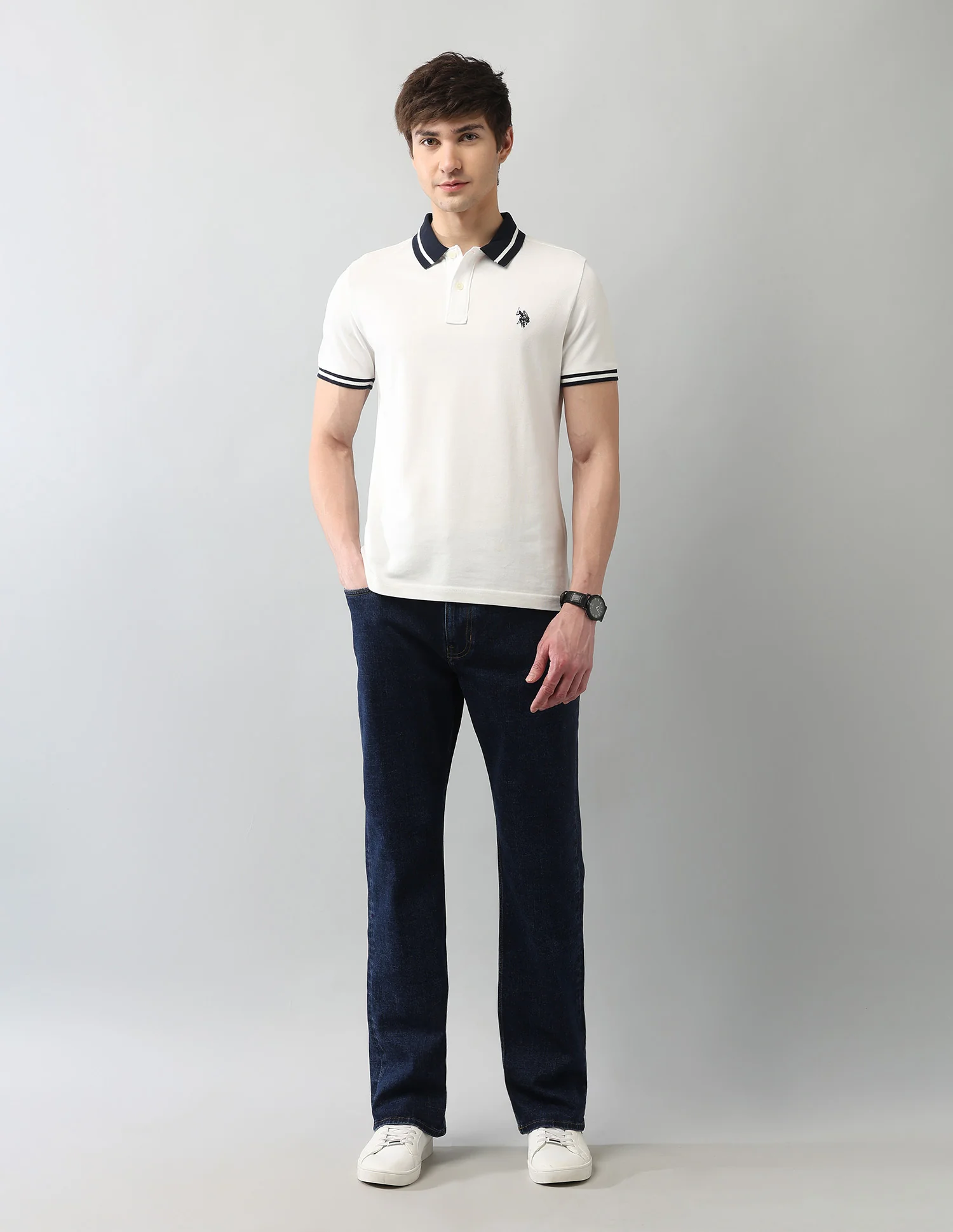 Solid Muscle Fit Polo Shirt - Image 3