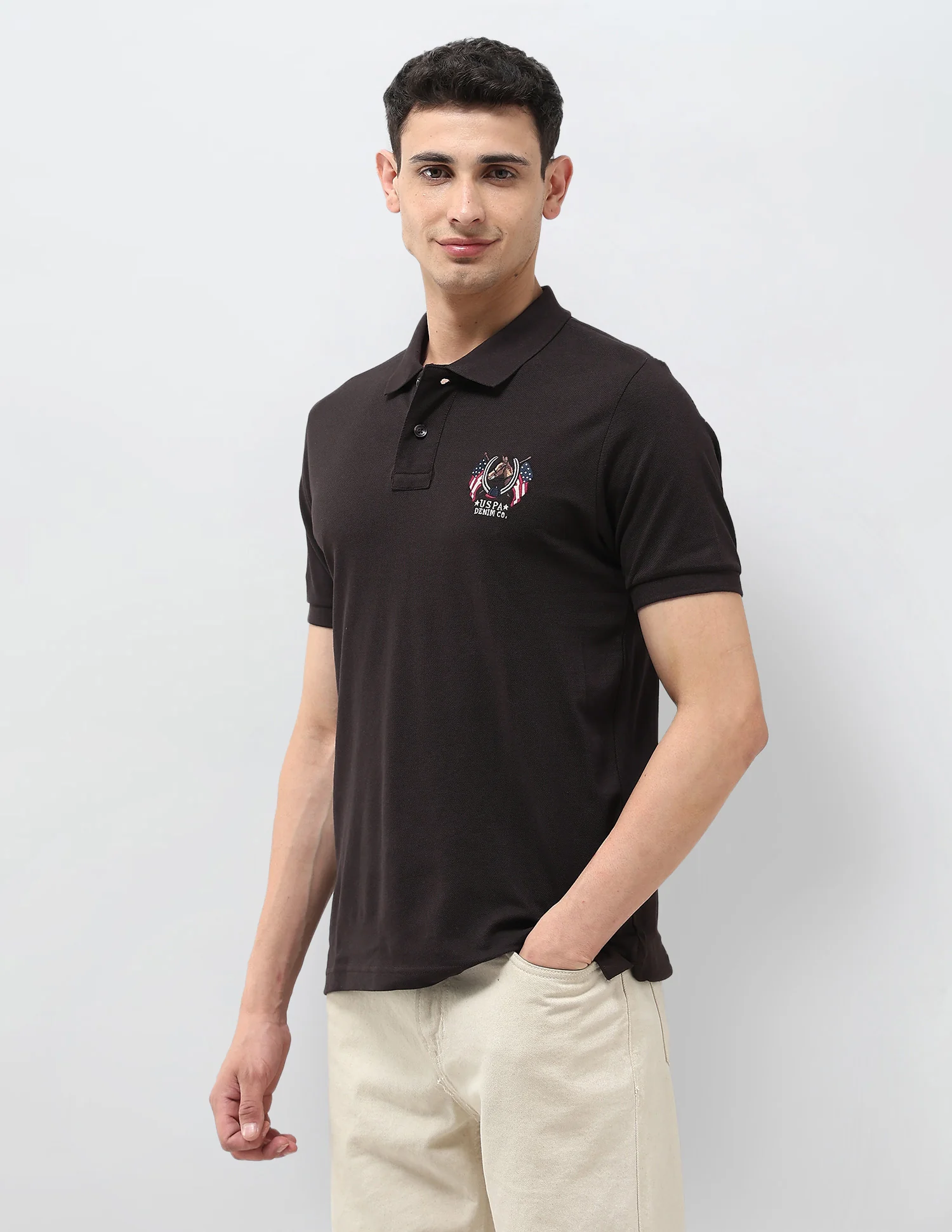 Solid Muscle Fit Polo Shirt - Image 4