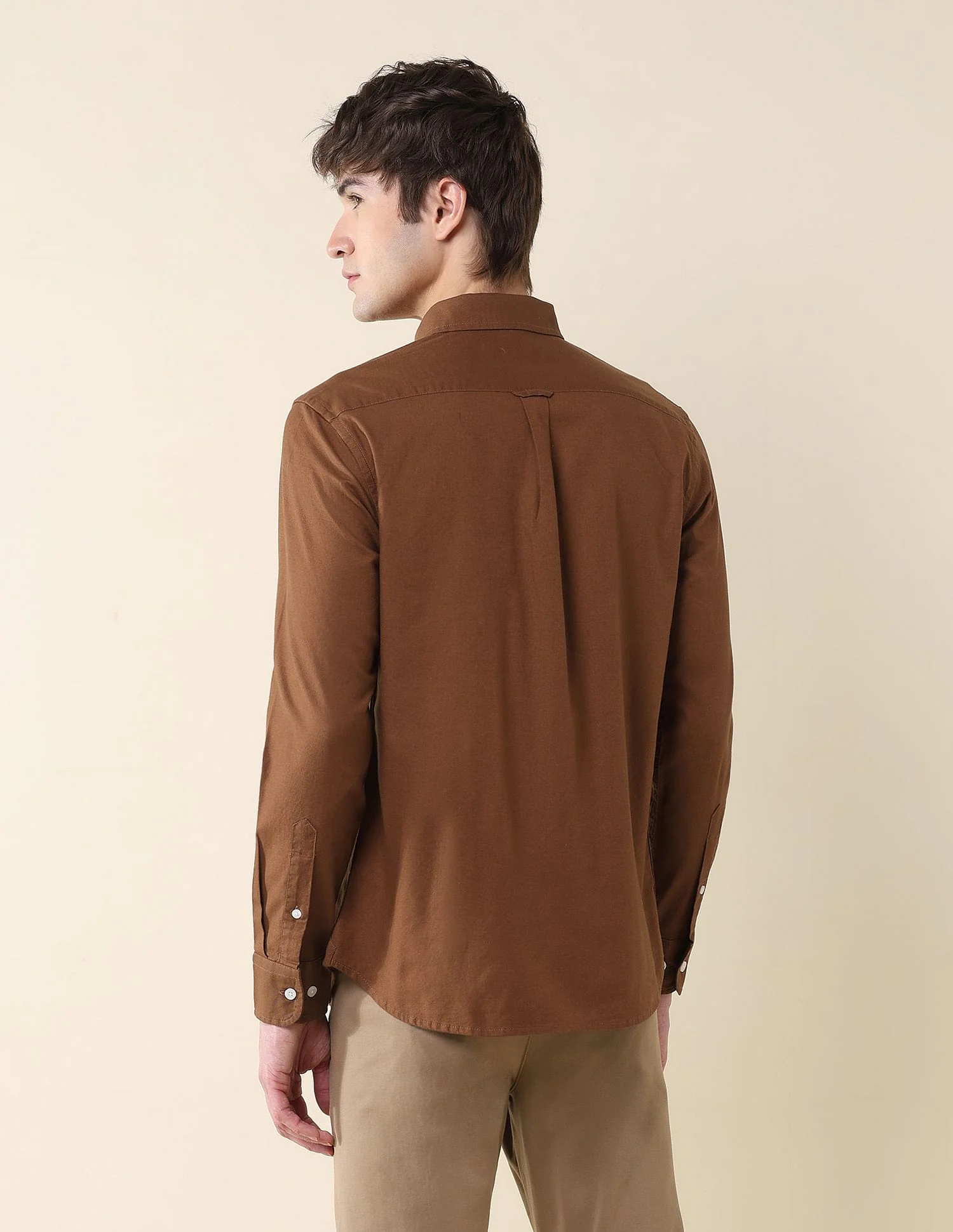 Solid Oxford Stretch Button Down Shirt - Image 5