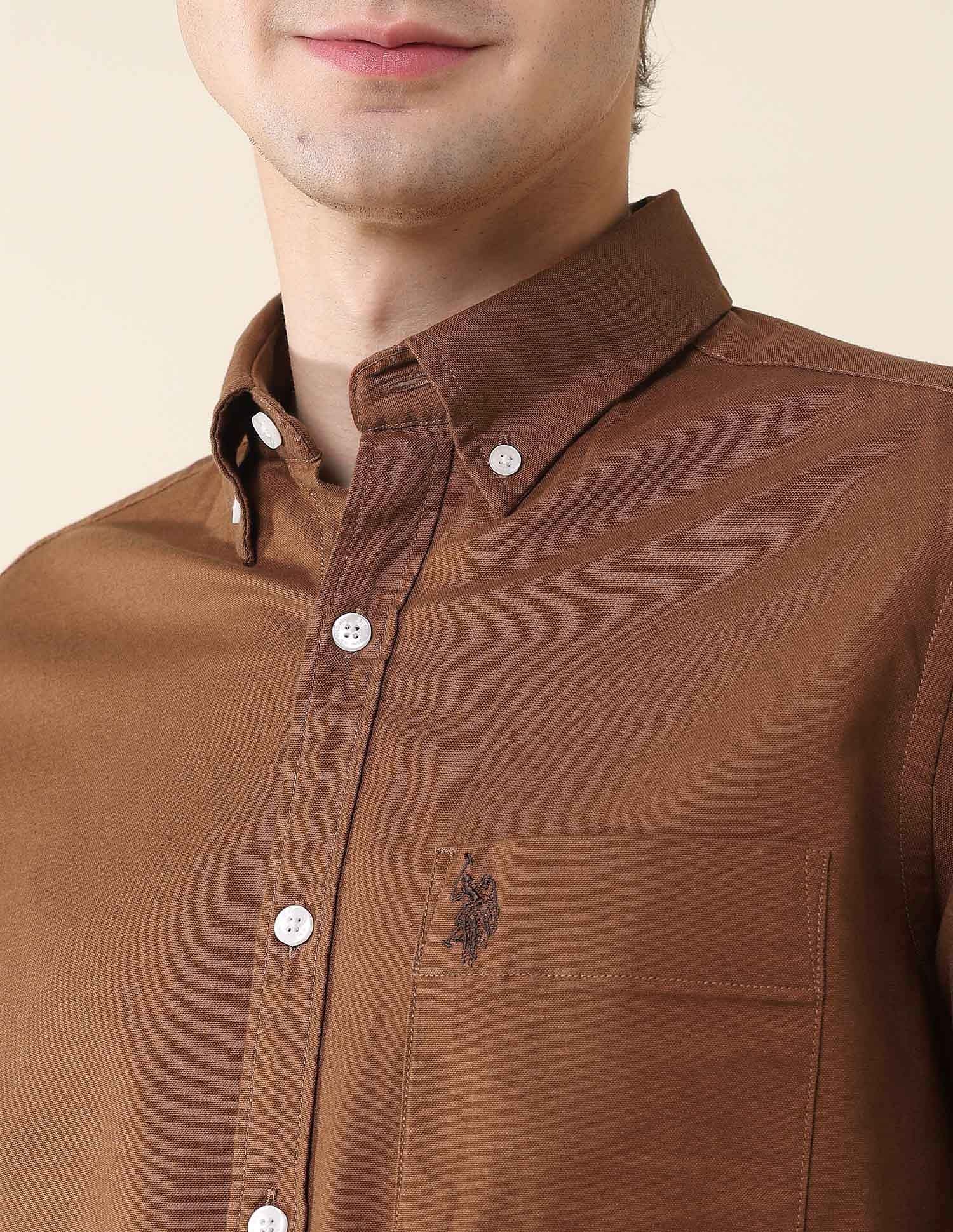 Solid Oxford Stretch Button Down Shirt - Image 7
