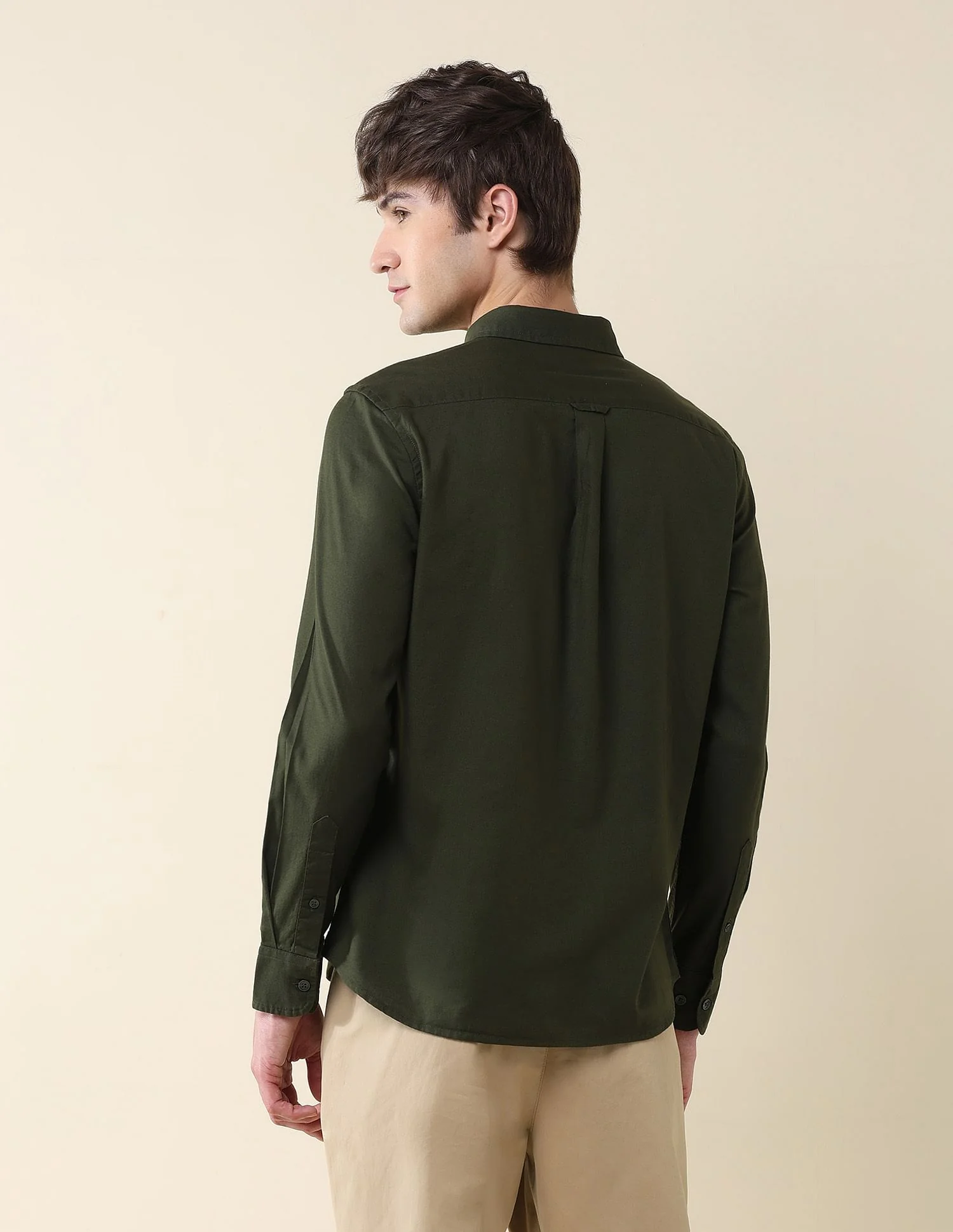 Solid Oxford Stretch Button Down Shirt - Image 5