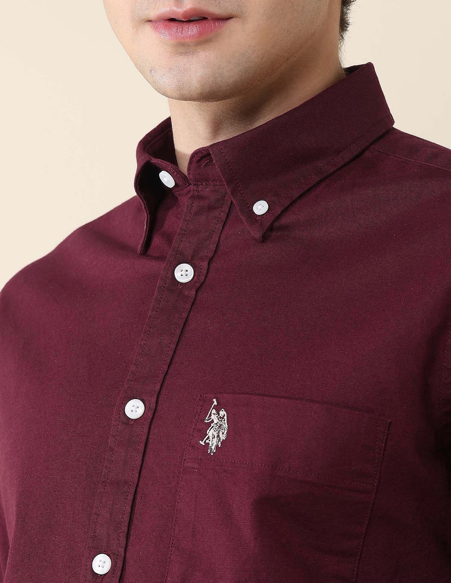Solid Oxford Stretch Button Down Shirt - Image 7