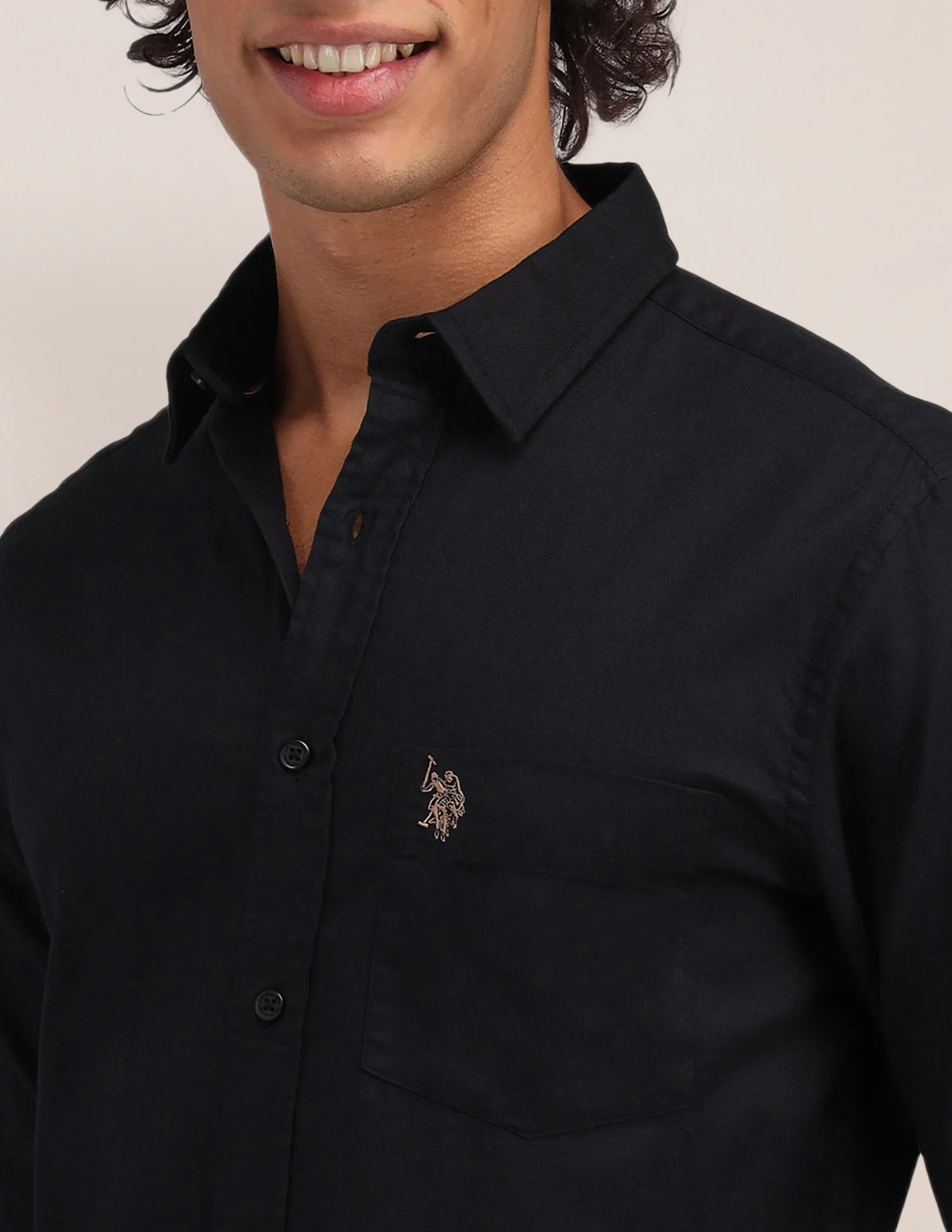 Solid Pattern Dobby Shirt - Image 7