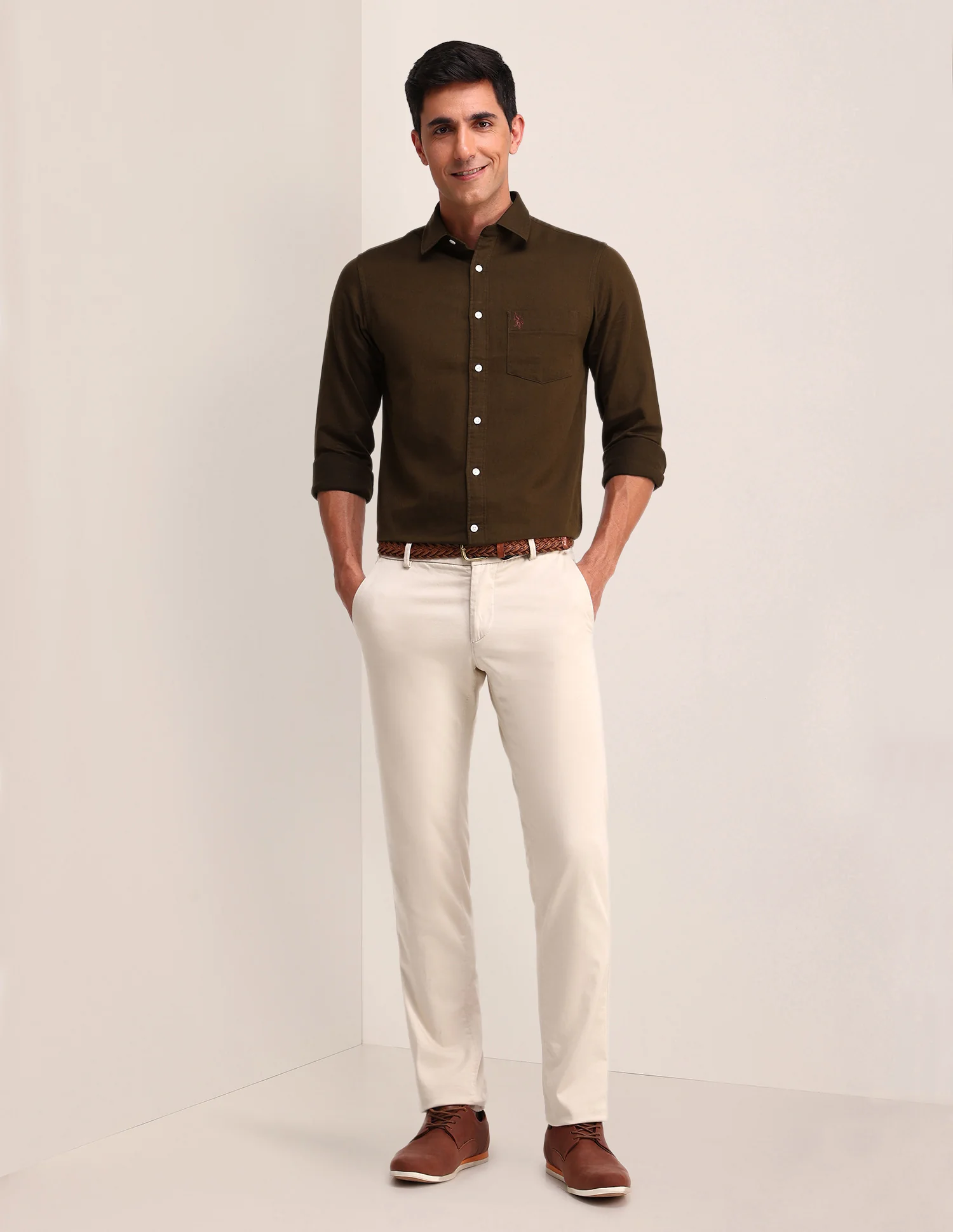 Solid Pattern Dobby Shirt - Image 3