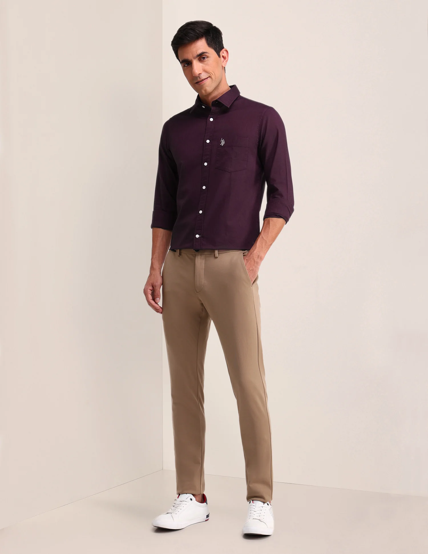 Solid Pattern Oxford Shirt - Image 3