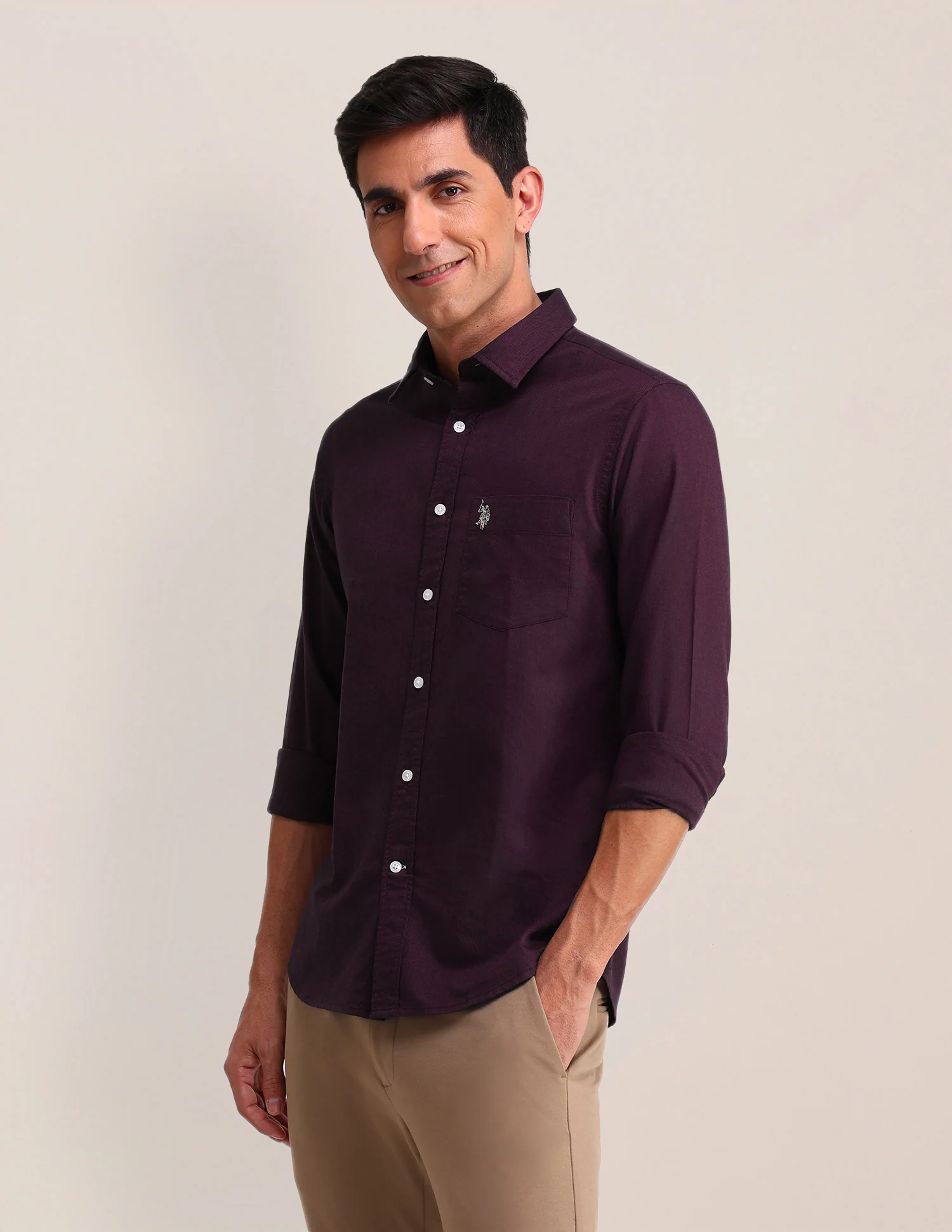 Solid Pattern Oxford Shirt - Image 4