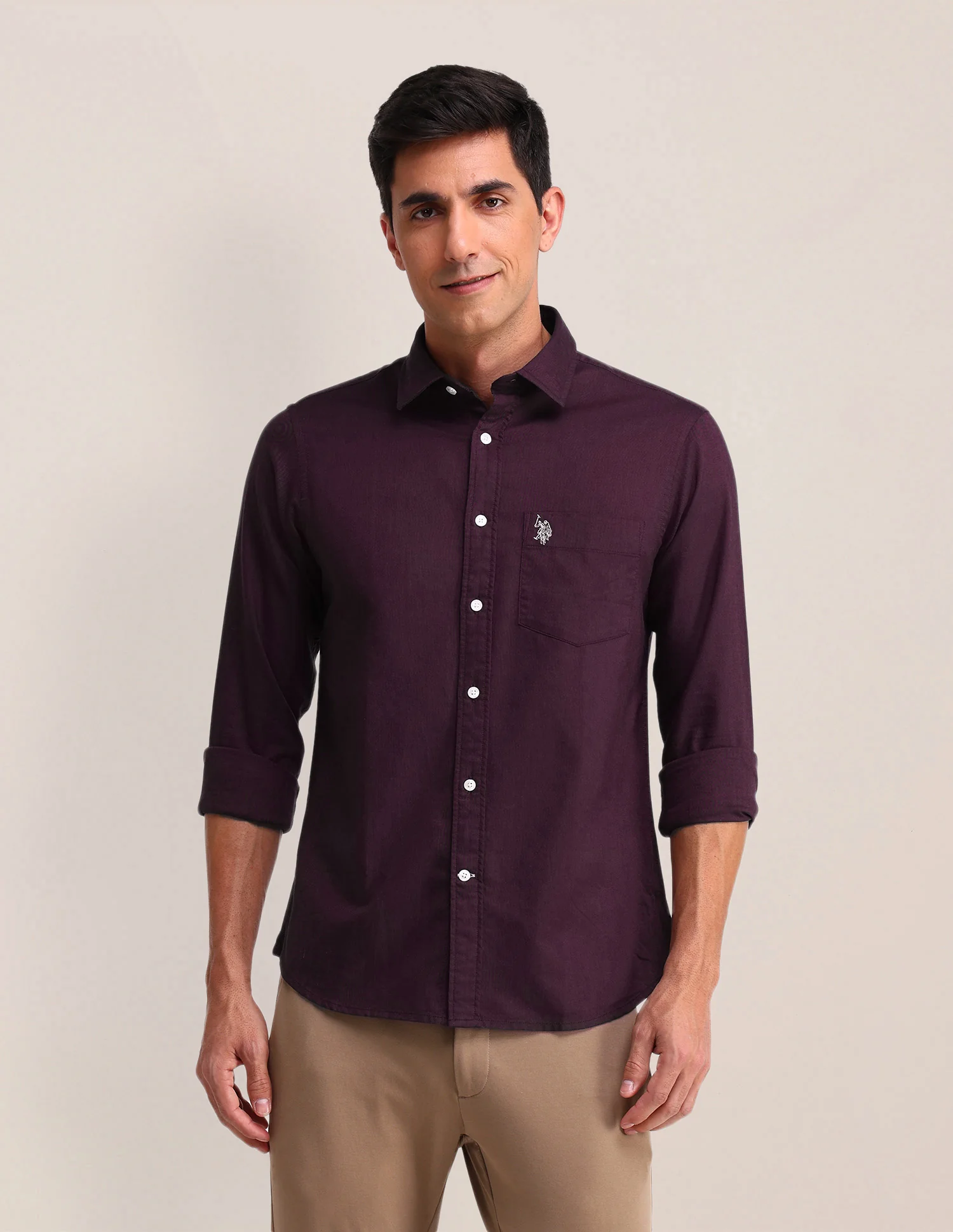 Solid Pattern Oxford Shirt - Image 6
