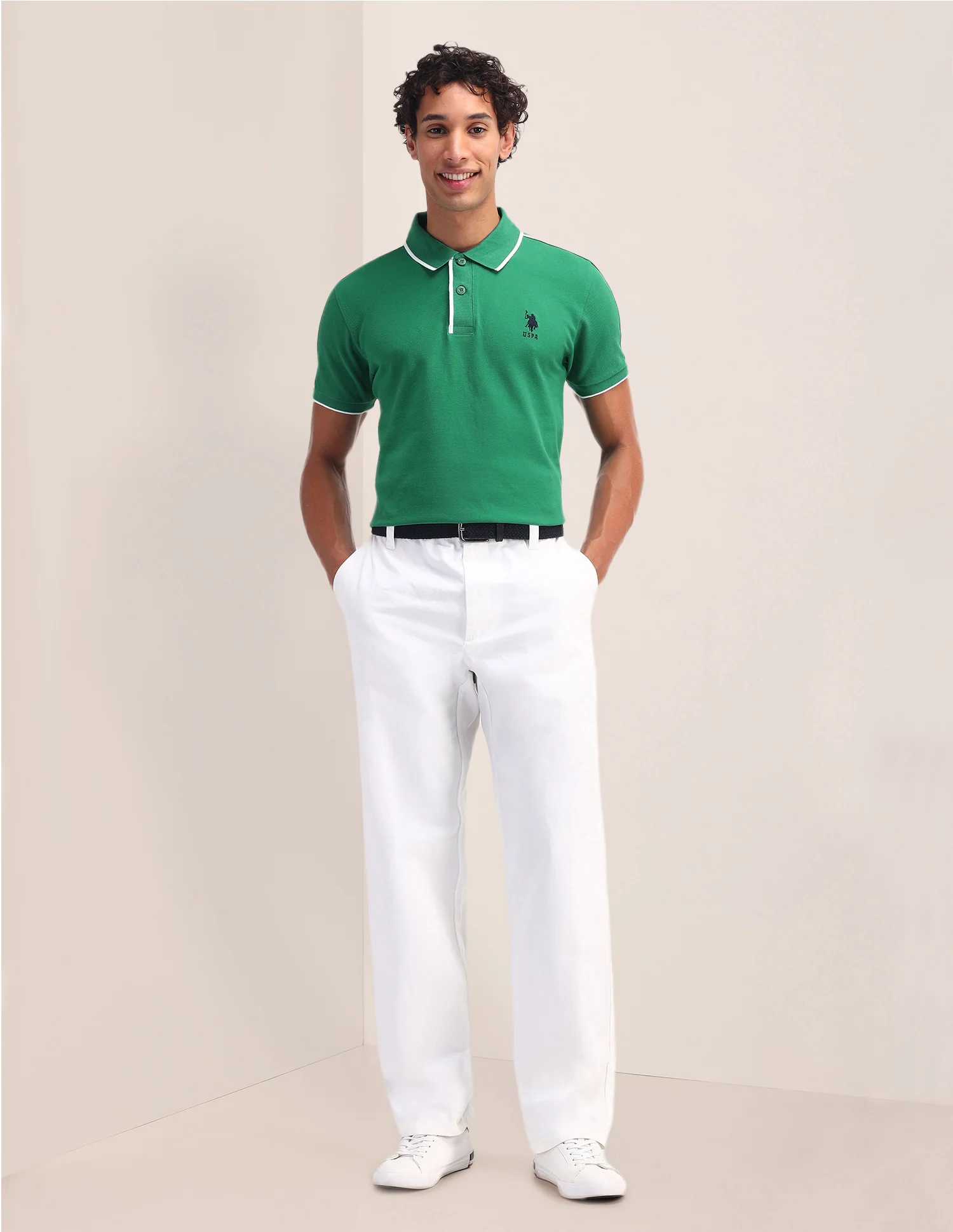 Solid Pattern Slim Fit Polo Shirt - Image 3