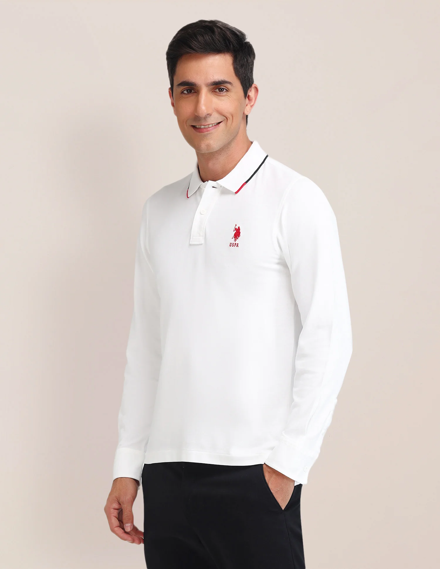 Solid Pattern Slim Fit Polo Shirt - Image 4