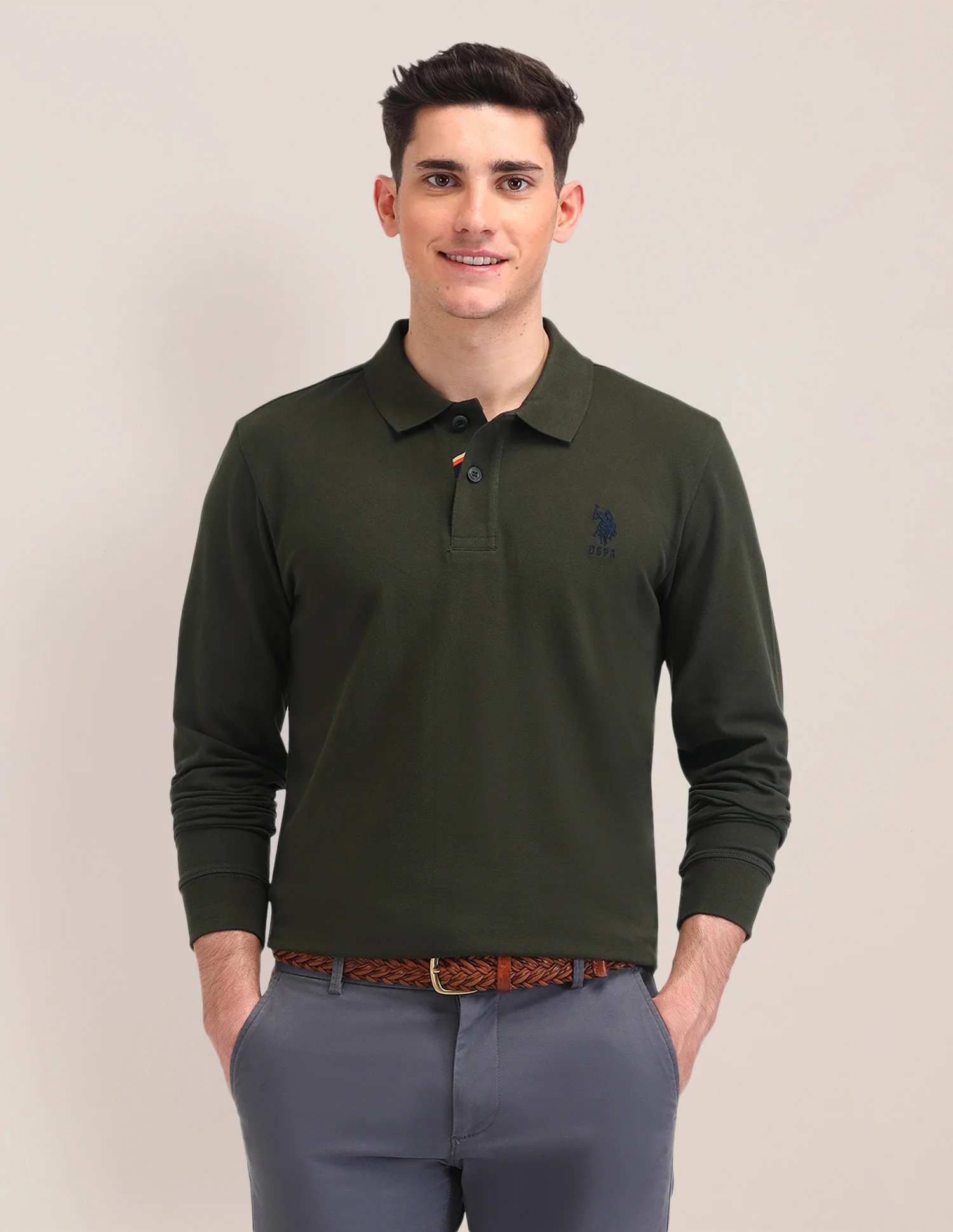 Solid Pattern Slim Fit Polo Shirt
