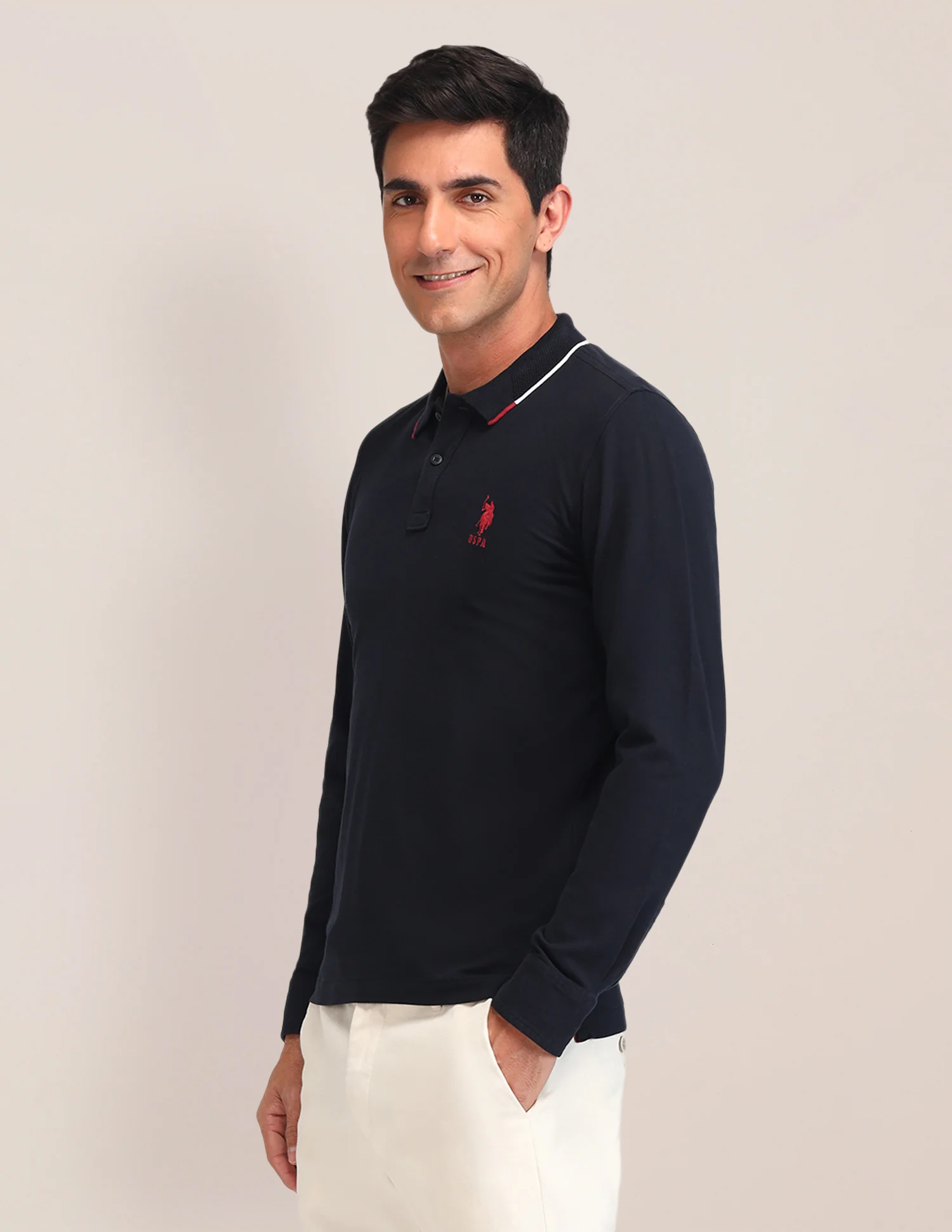 Solid Pattern Slim Fit Polo Shirt - Image 4