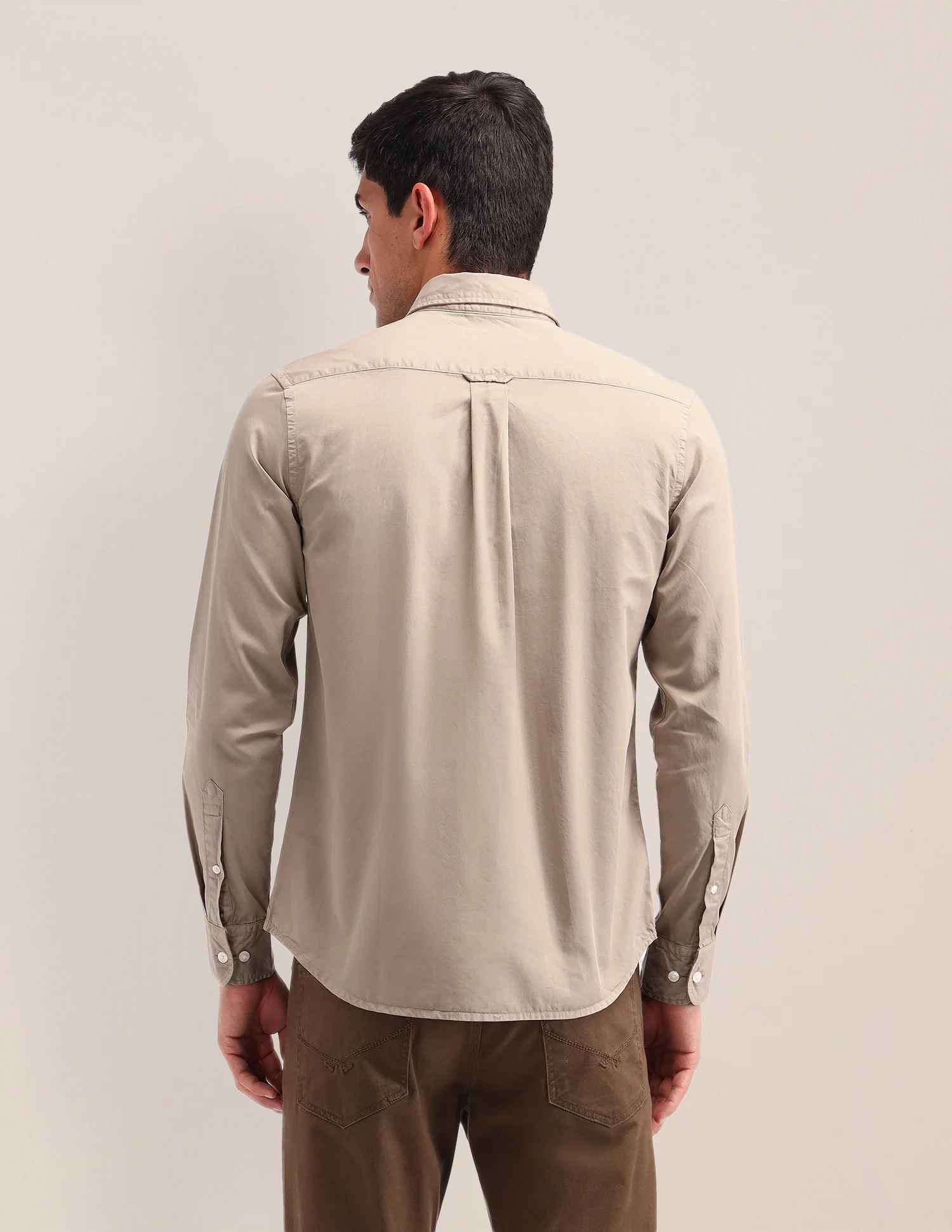 Solid Pattern Twill Shirt - Image 5