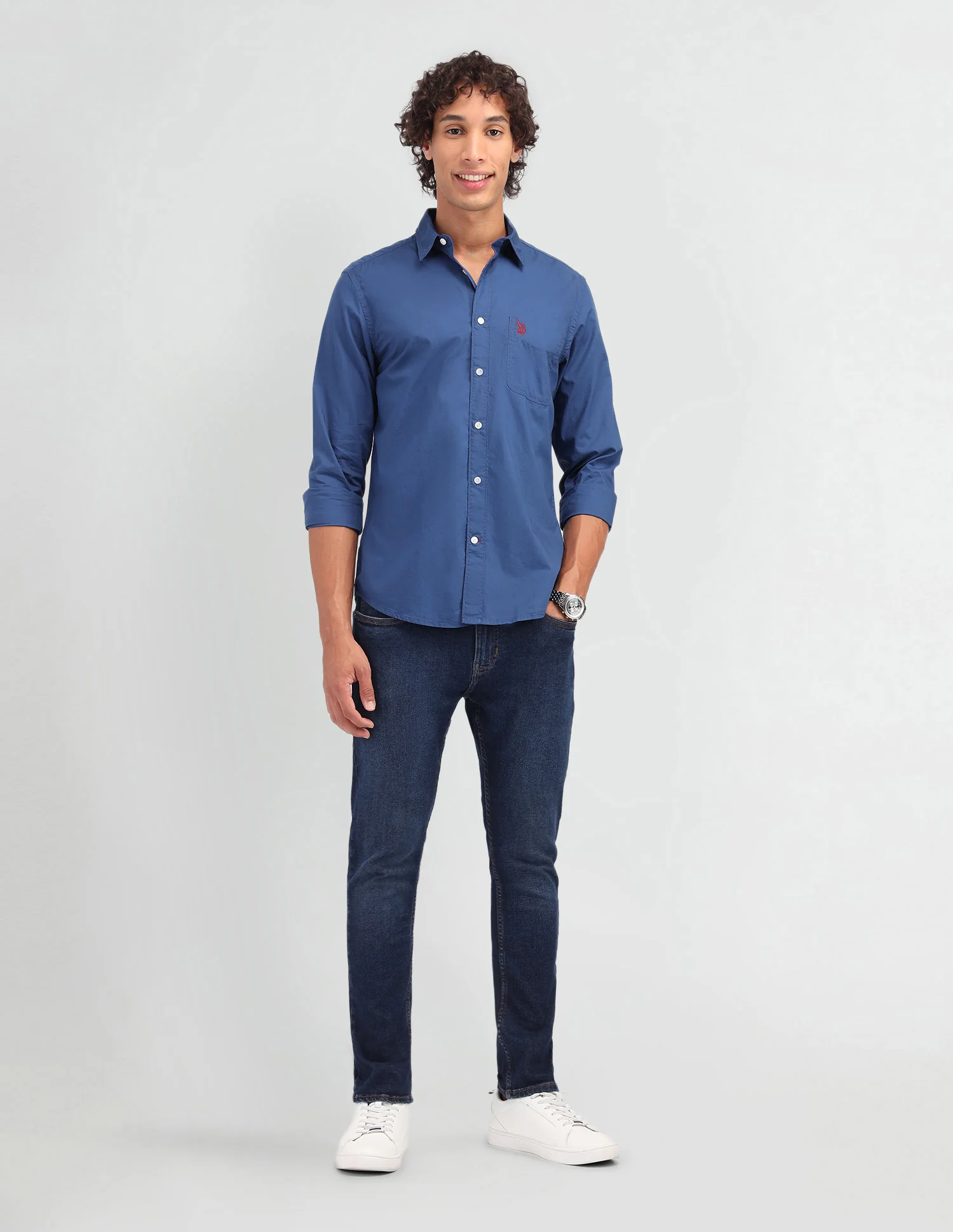 Solid Pattern Twill Shirt - Image 3