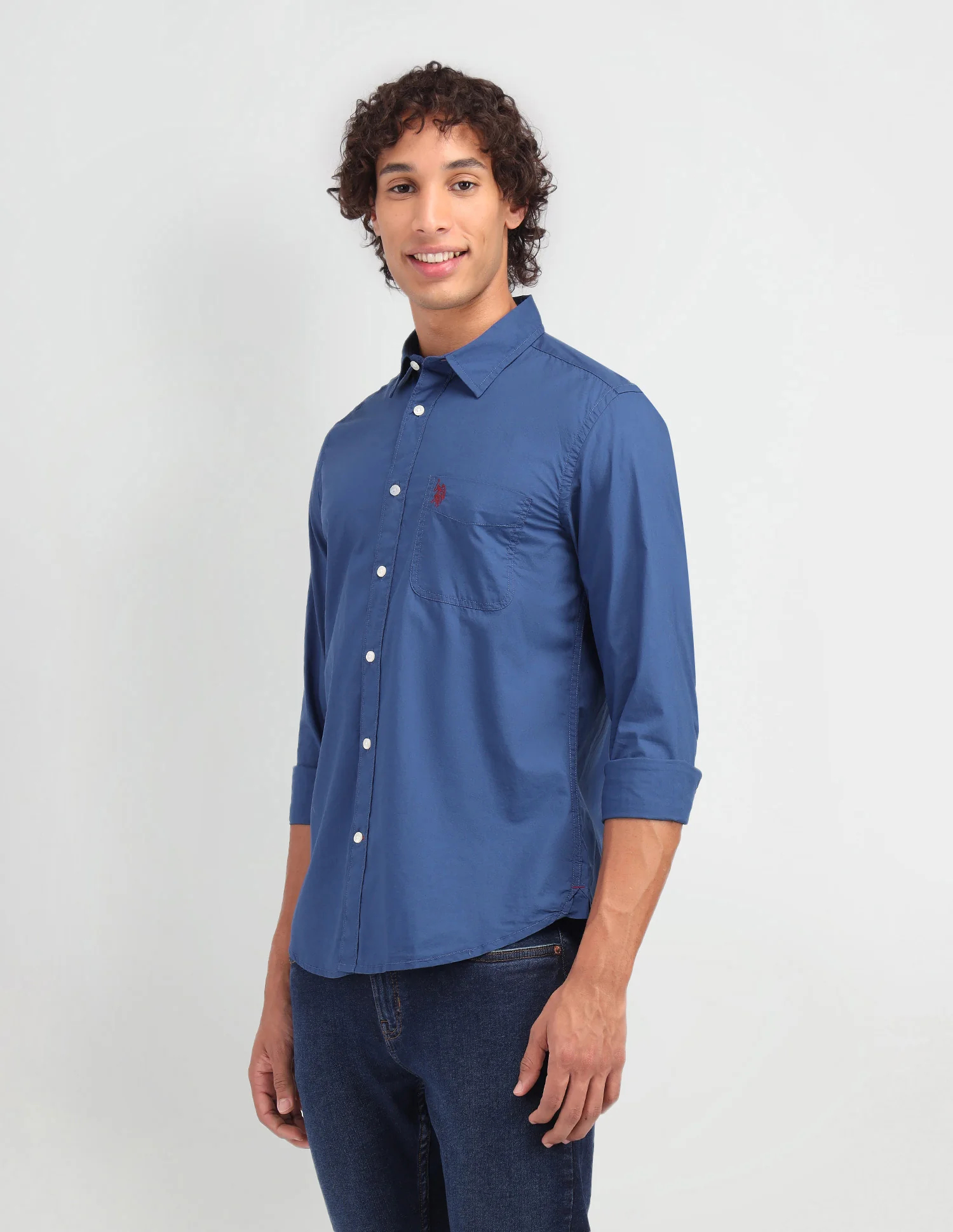 Solid Pattern Twill Shirt - Image 4