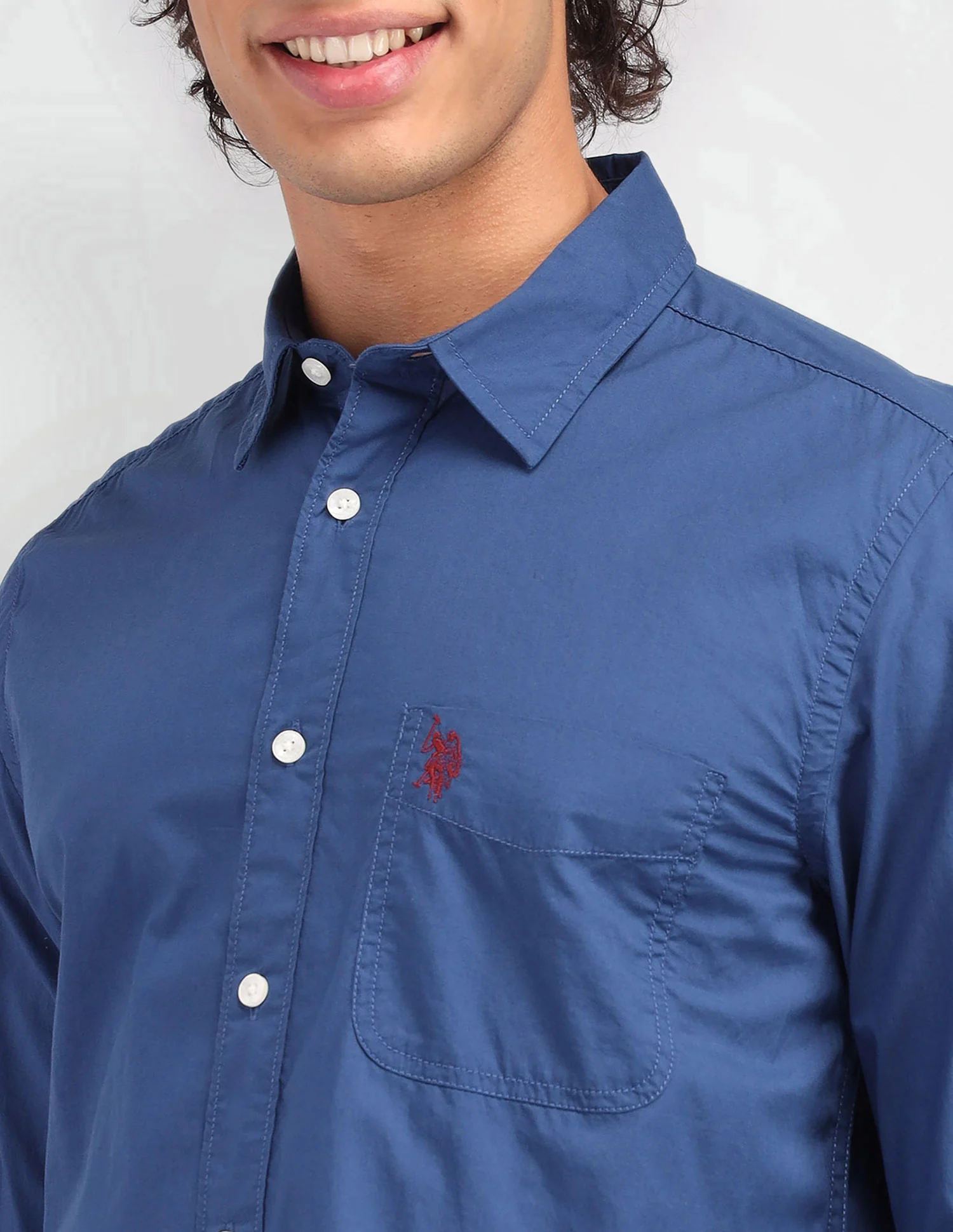 Solid Pattern Twill Shirt - Image 7