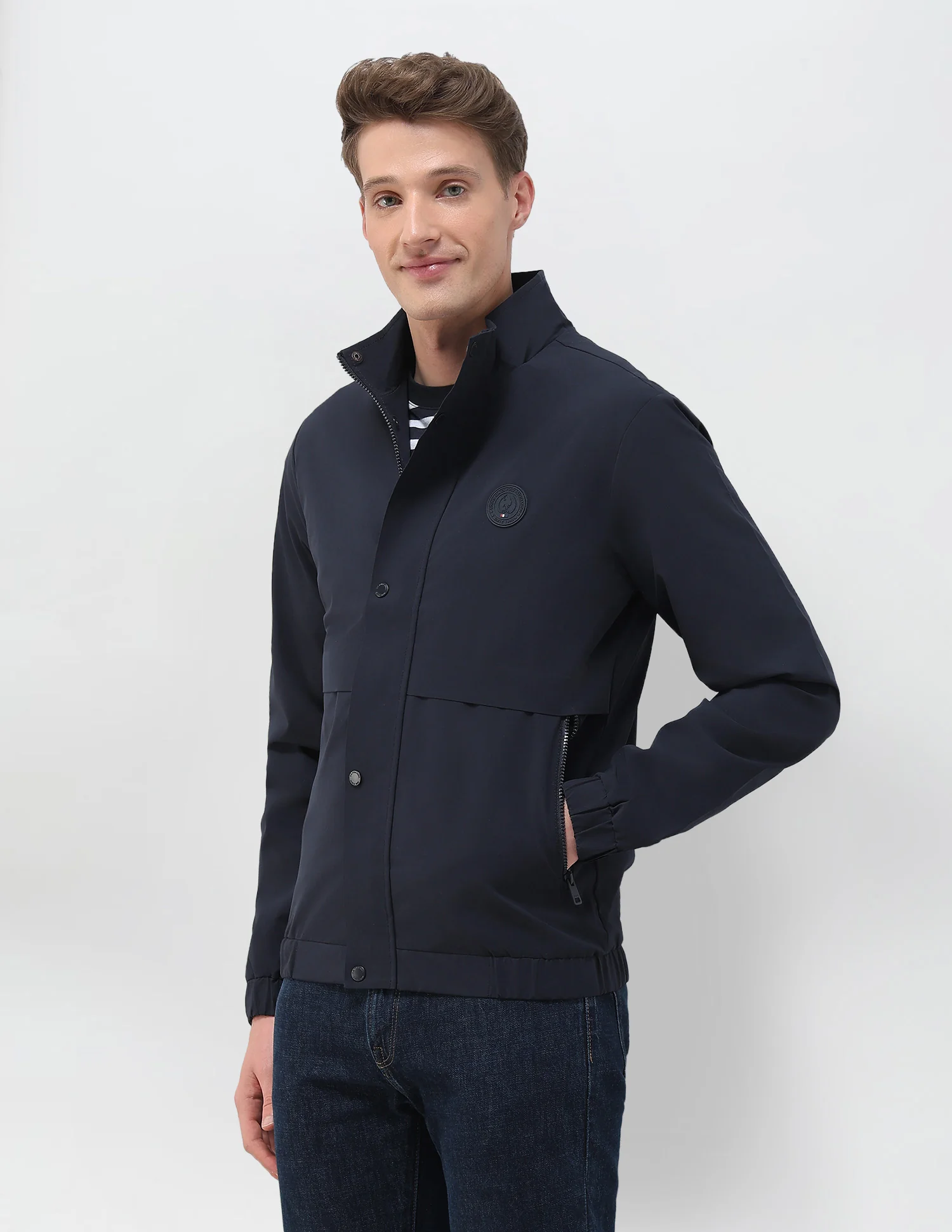 Solid Pattern Windcheater Jacket - Image 4