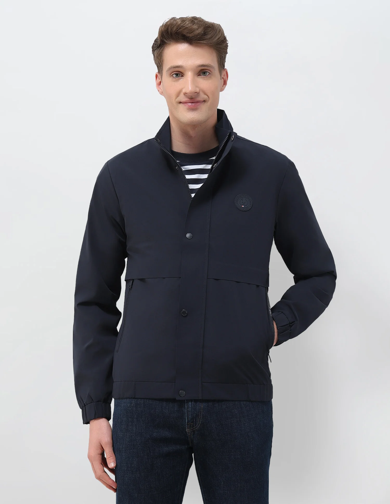 Solid Pattern Windcheater Jacket - Image 6
