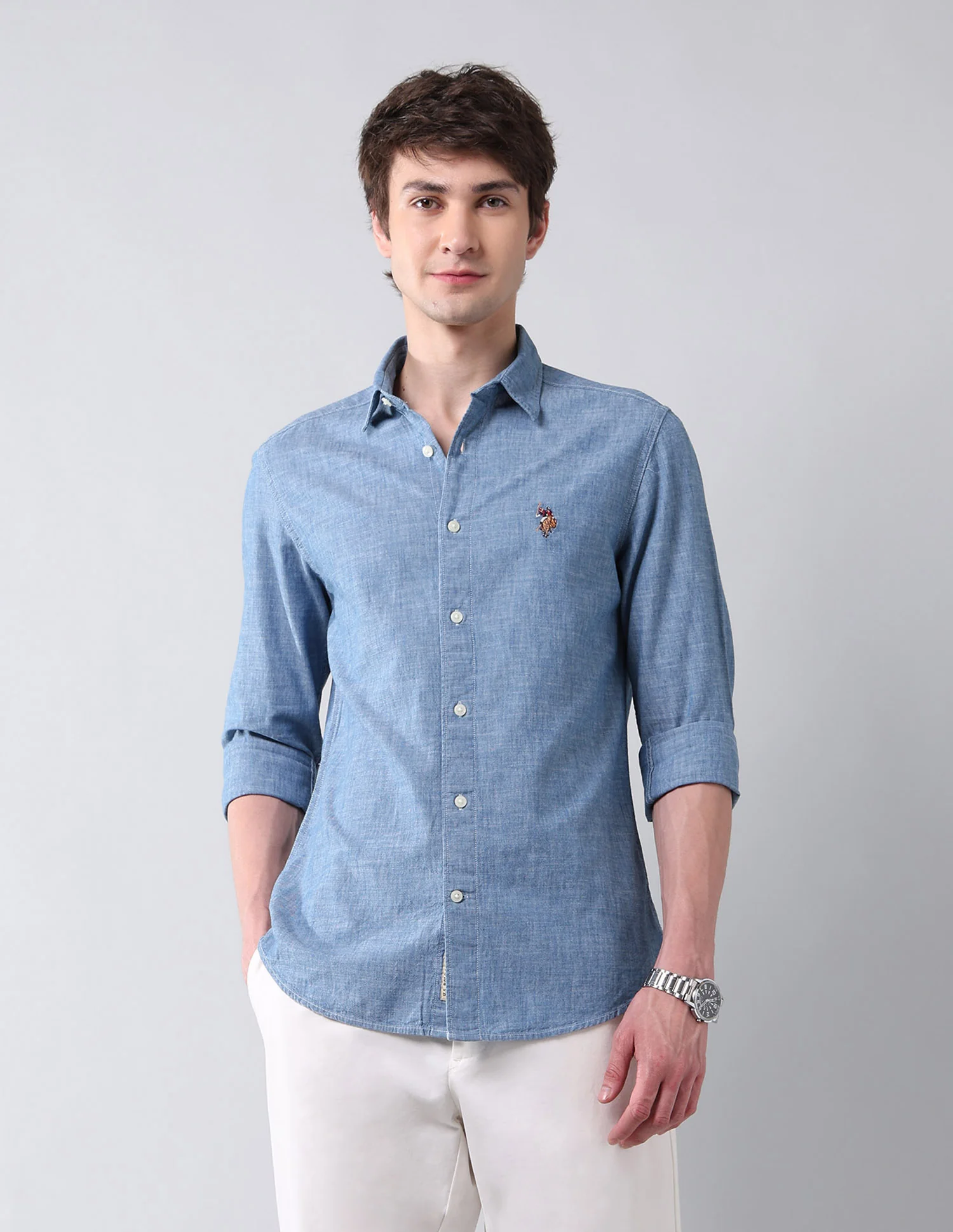 Solid Poplin Regular Fit Shirt
