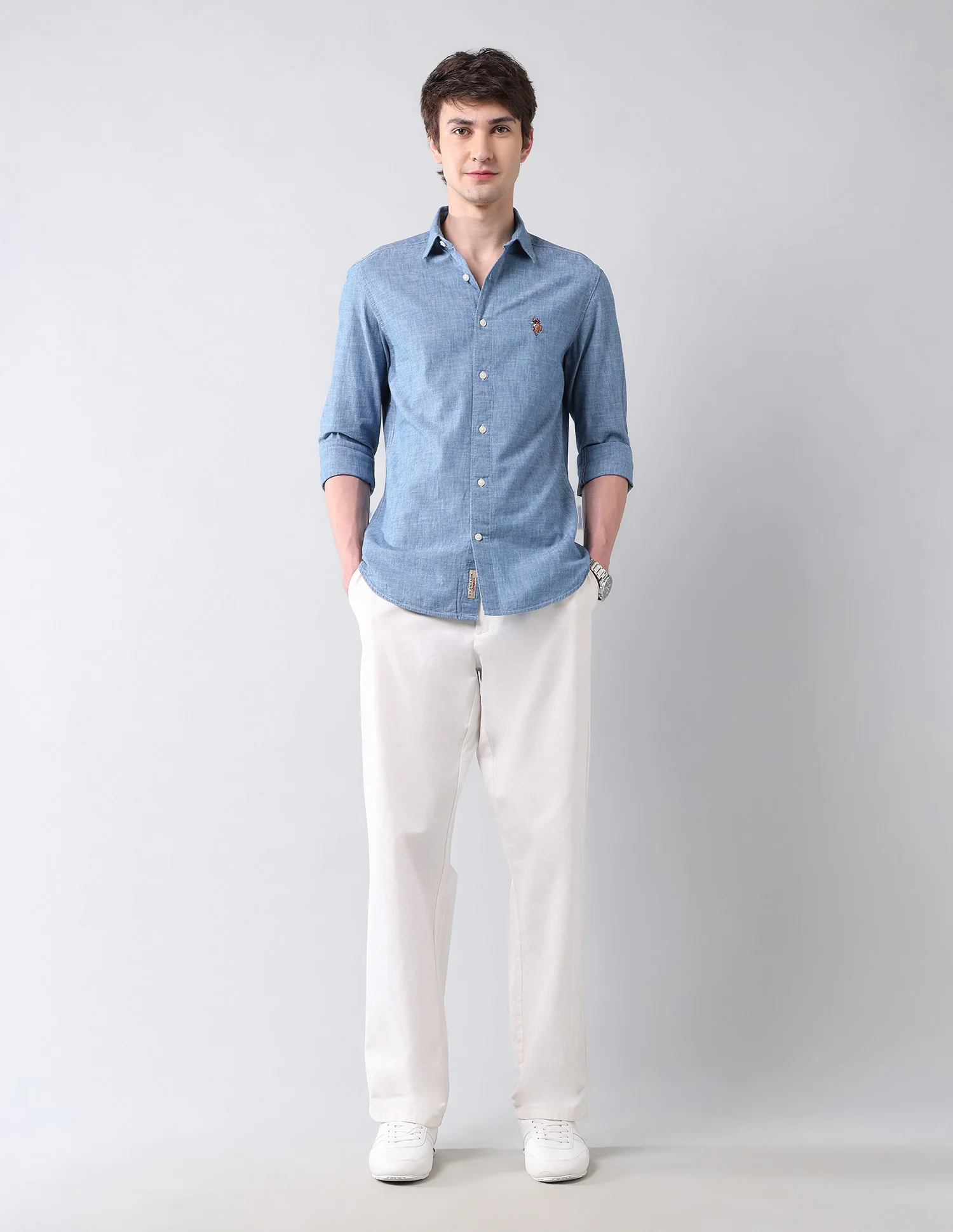 Solid Poplin Regular Fit Shirt - Image 3
