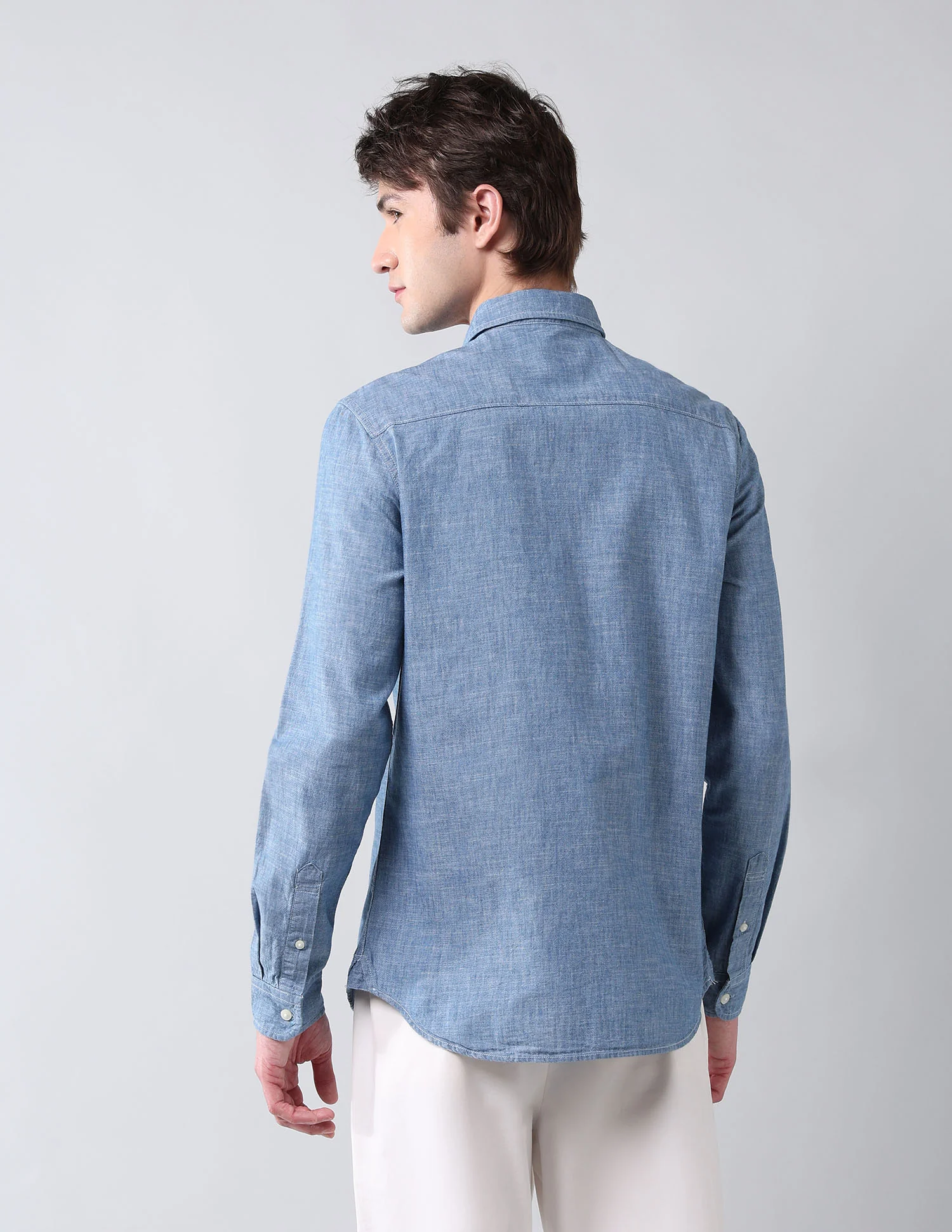 Solid Poplin Regular Fit Shirt - Image 5