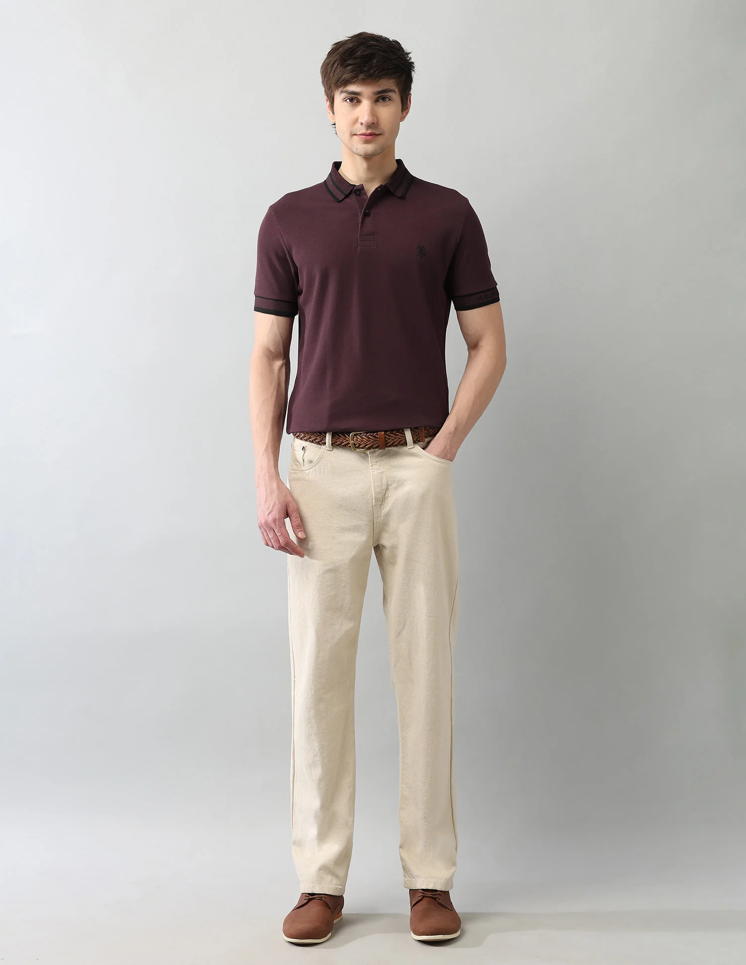 Solid Pure Cotton Black Label Polo Shirt - Image 3