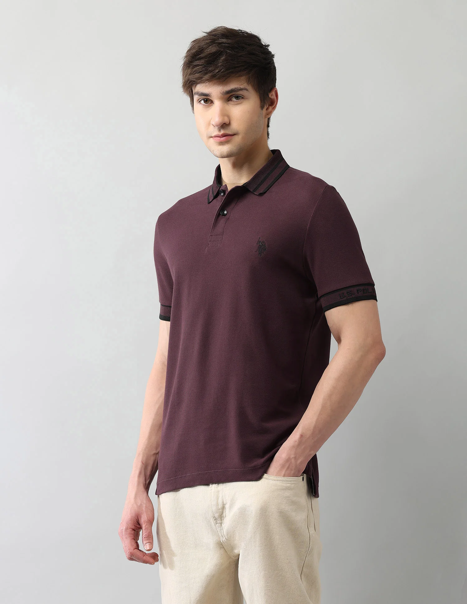 Solid Pure Cotton Black Label Polo Shirt - Image 4
