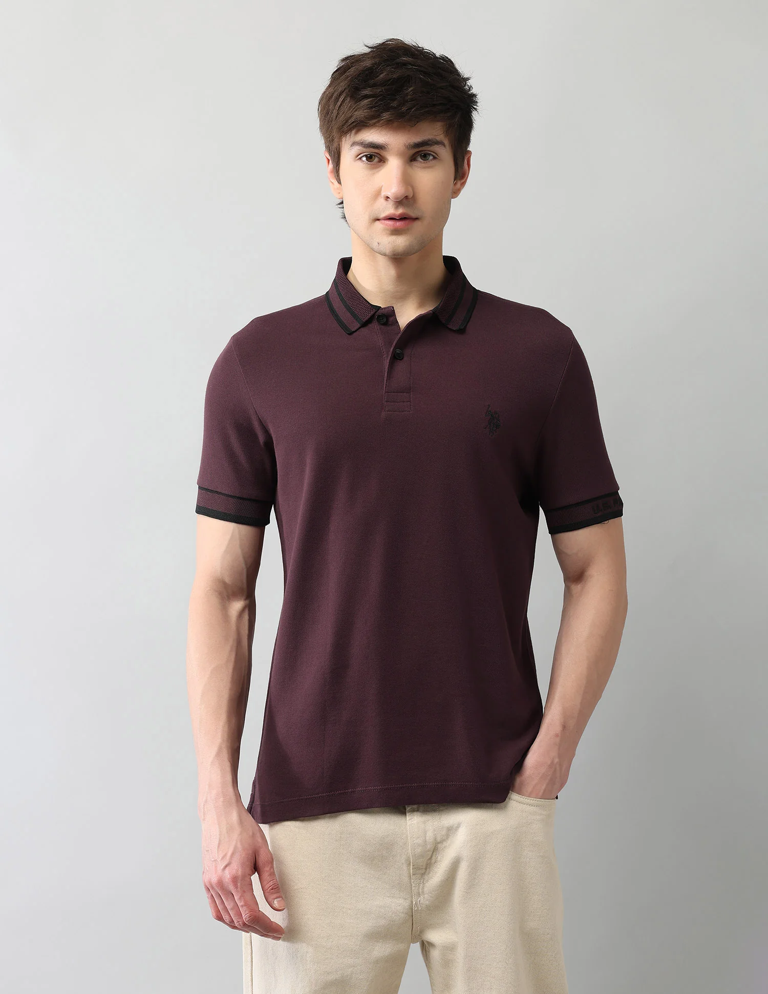 Solid Pure Cotton Black Label Polo Shirt - Image 6