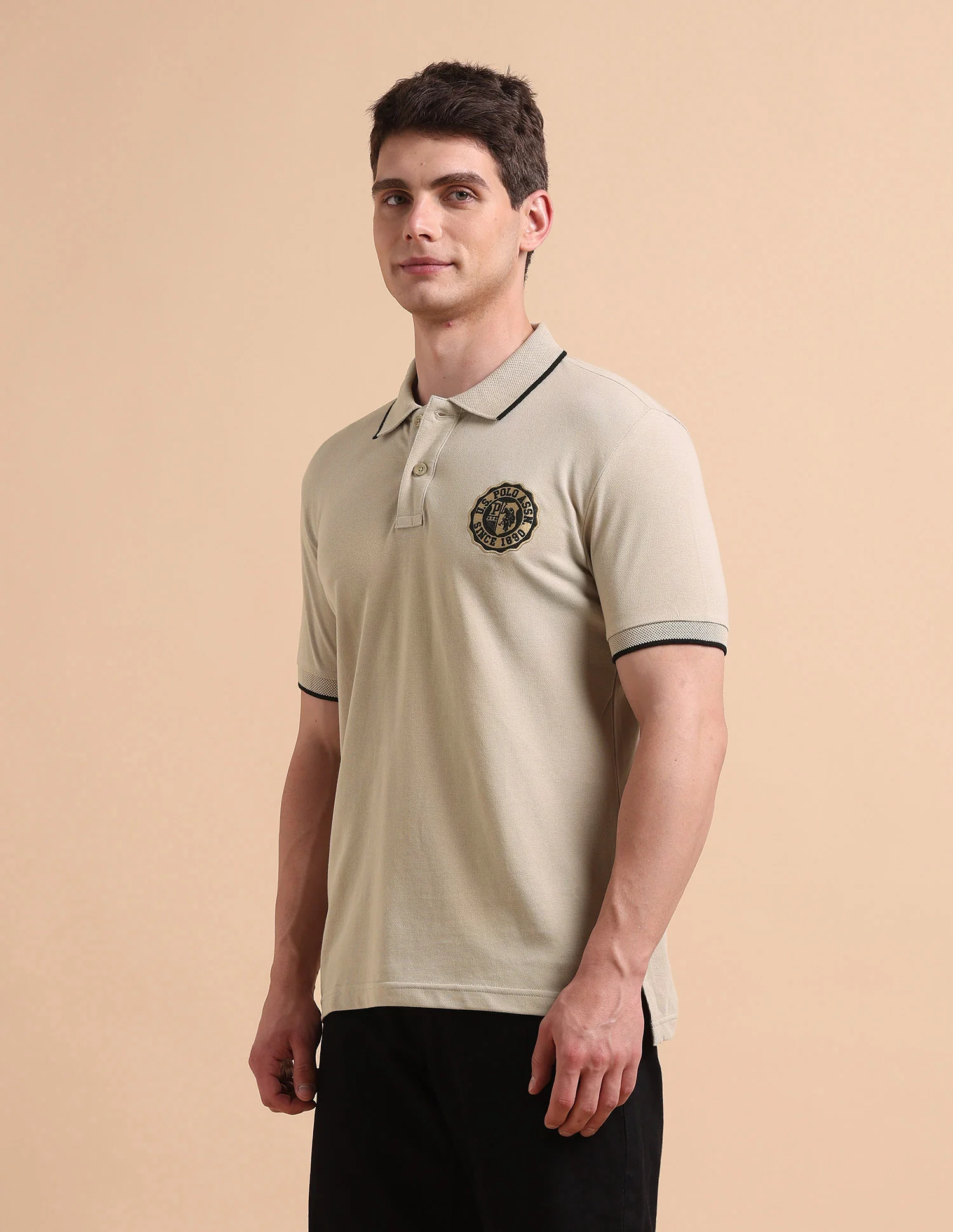 Solid Pure Cotton Polo Shirt - Image 4