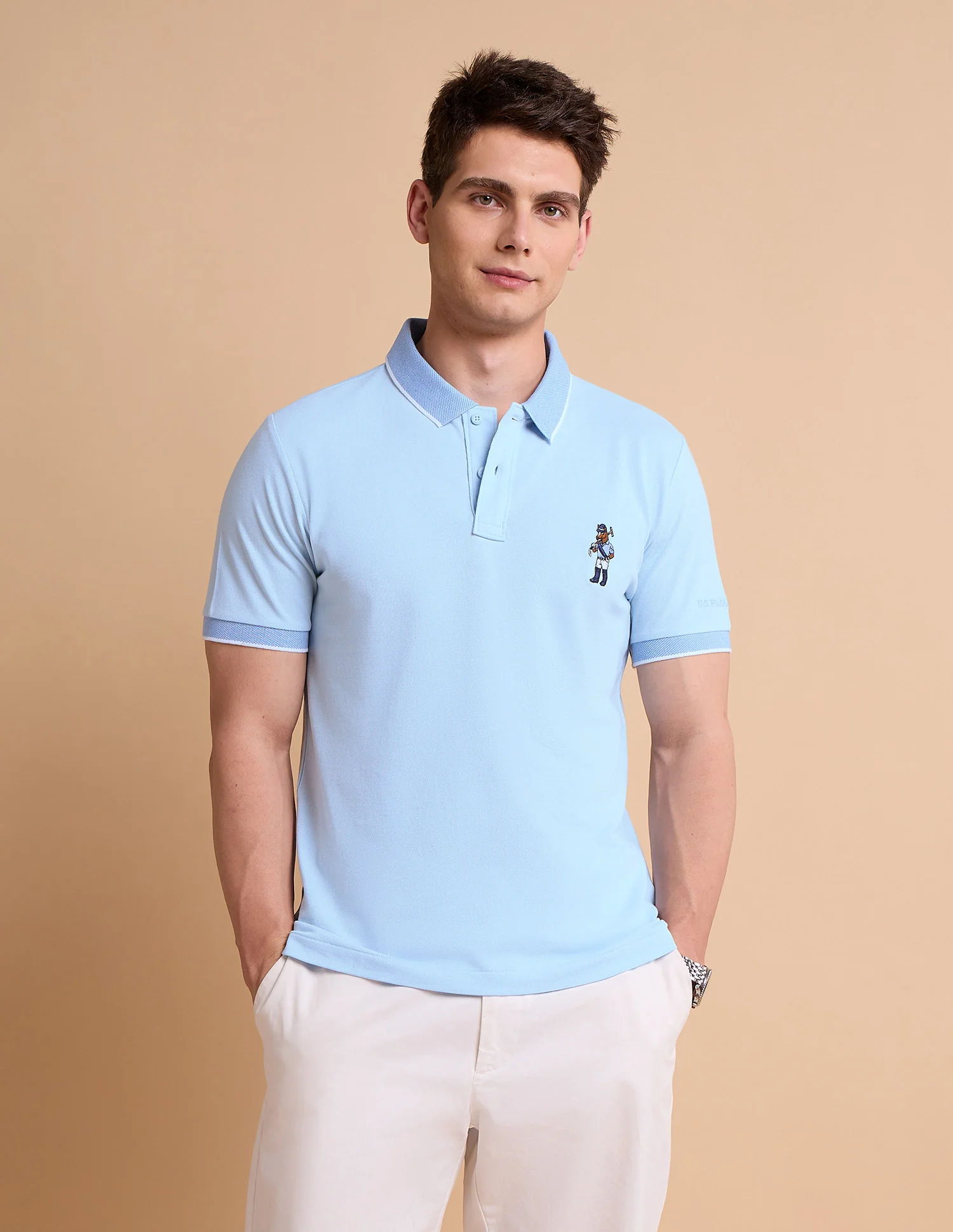 Solid Pure Cotton Polo Shirt