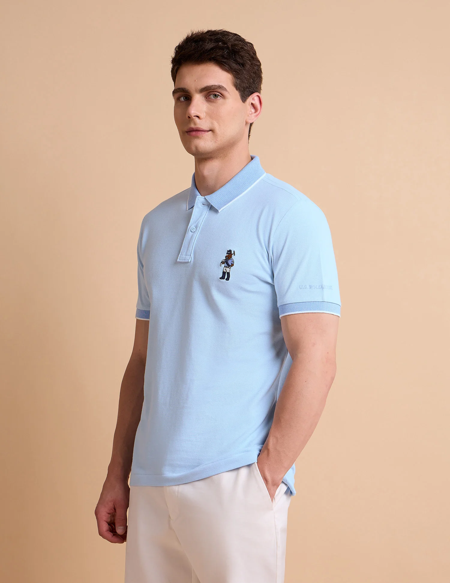 Solid Pure Cotton Polo Shirt - Image 4