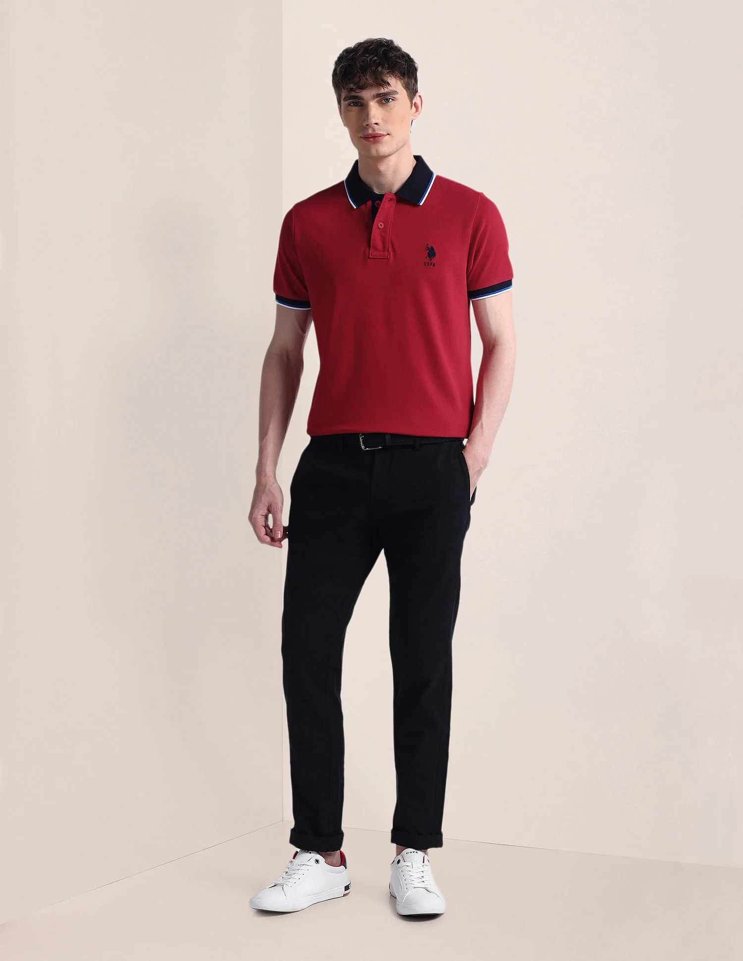 Solid Pure Cotton Polo Shirt - Image 3