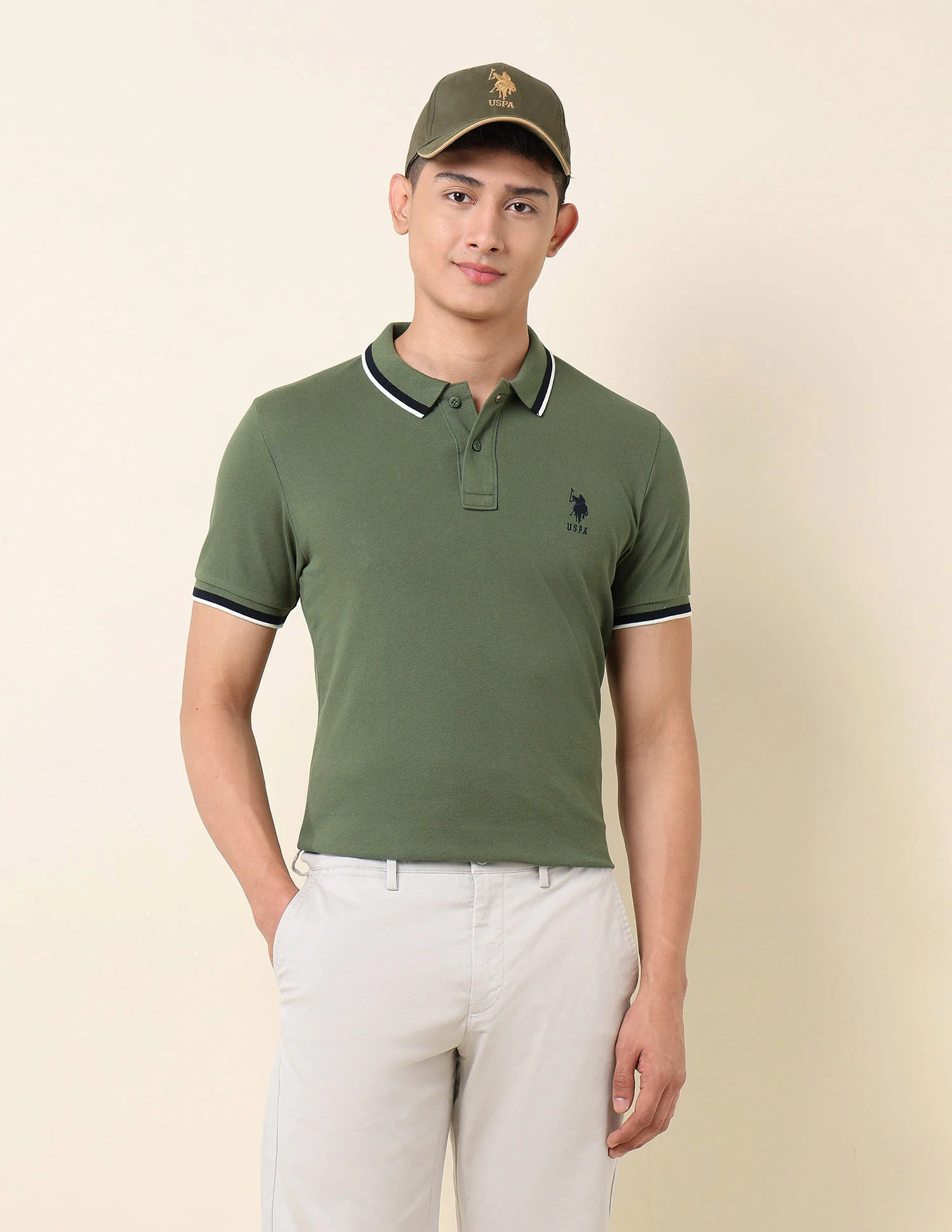 Solid Pure Cotton Polo Shirt