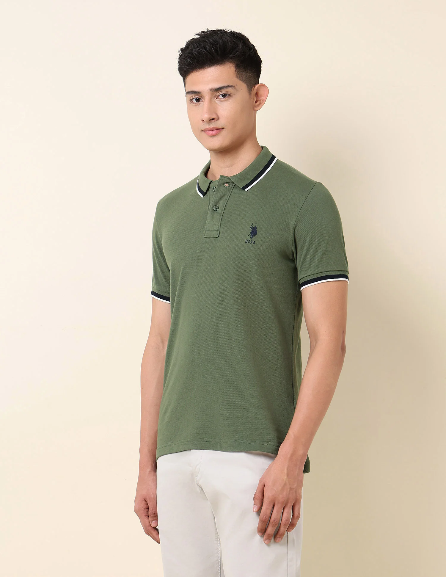 Solid Pure Cotton Polo Shirt - Image 4