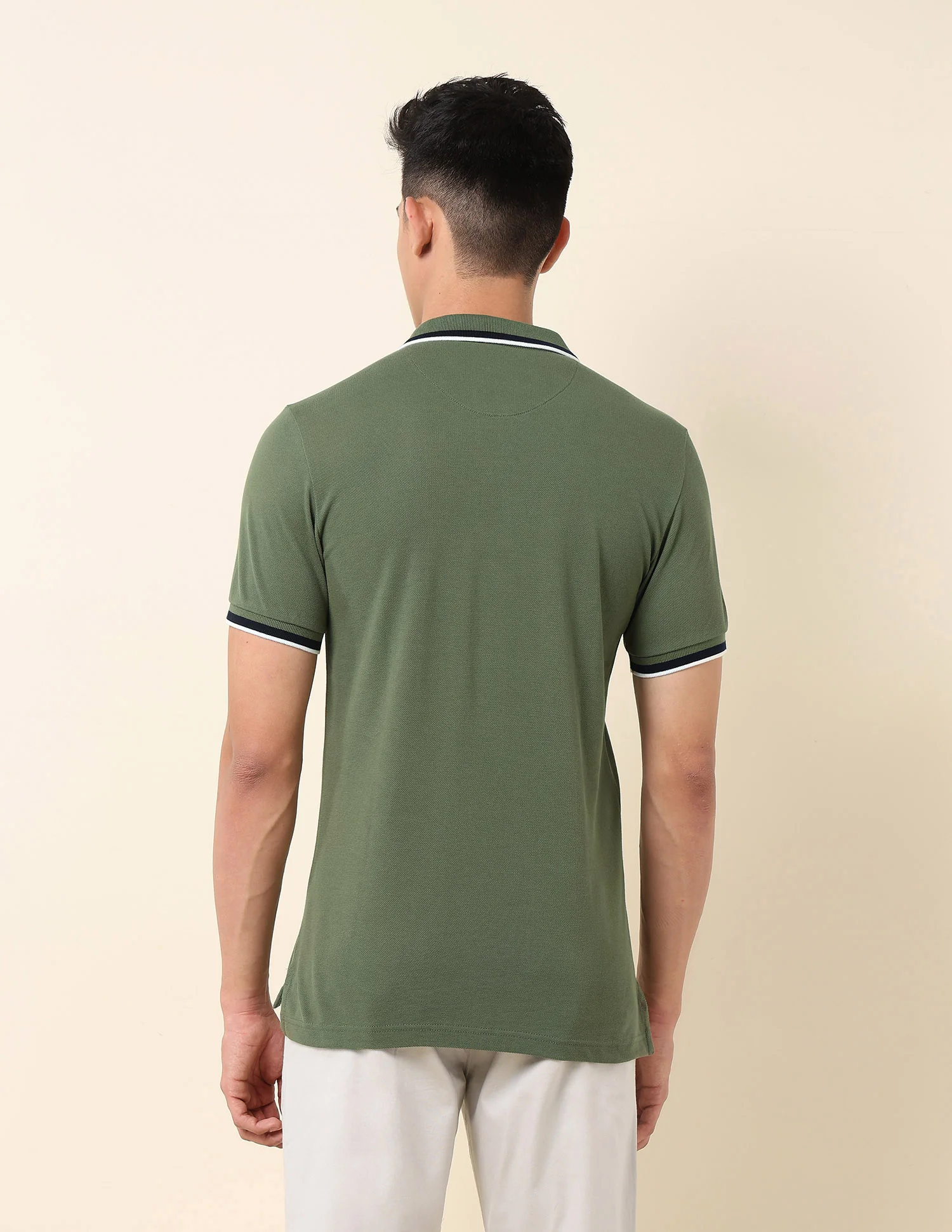 Solid Pure Cotton Polo Shirt - Image 5