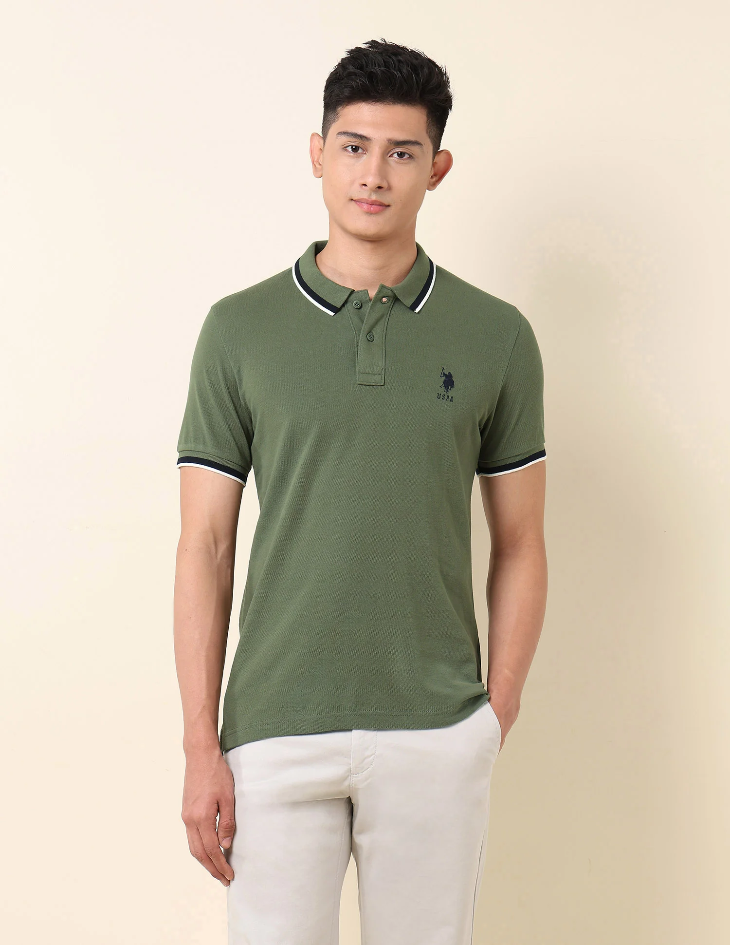 Solid Pure Cotton Polo Shirt - Image 6