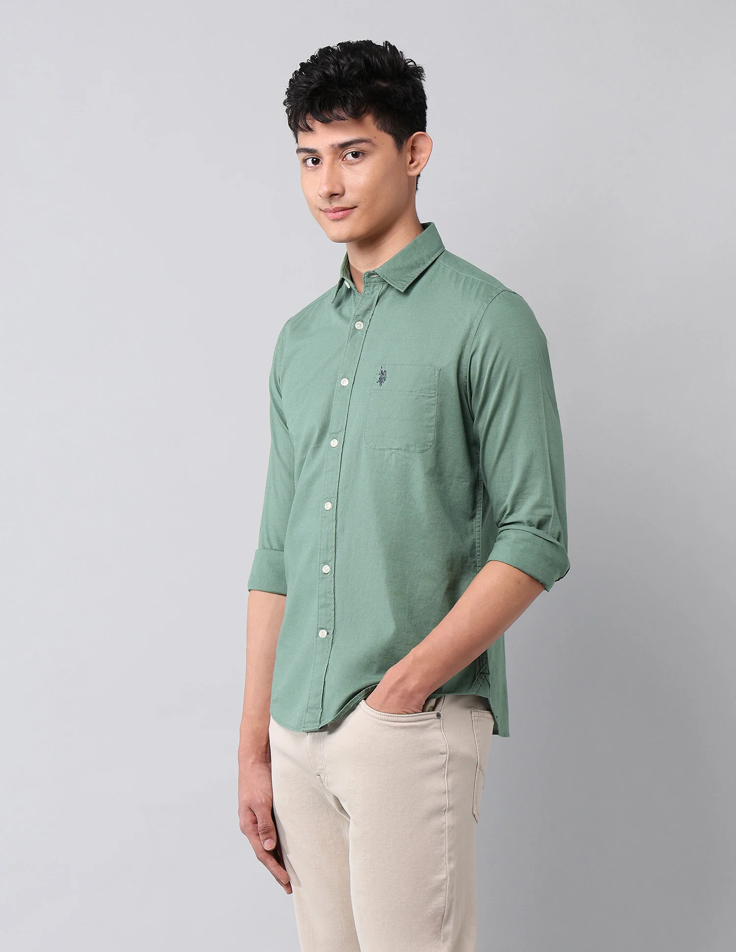 Solid Pure Cotton Shirt - Image 4