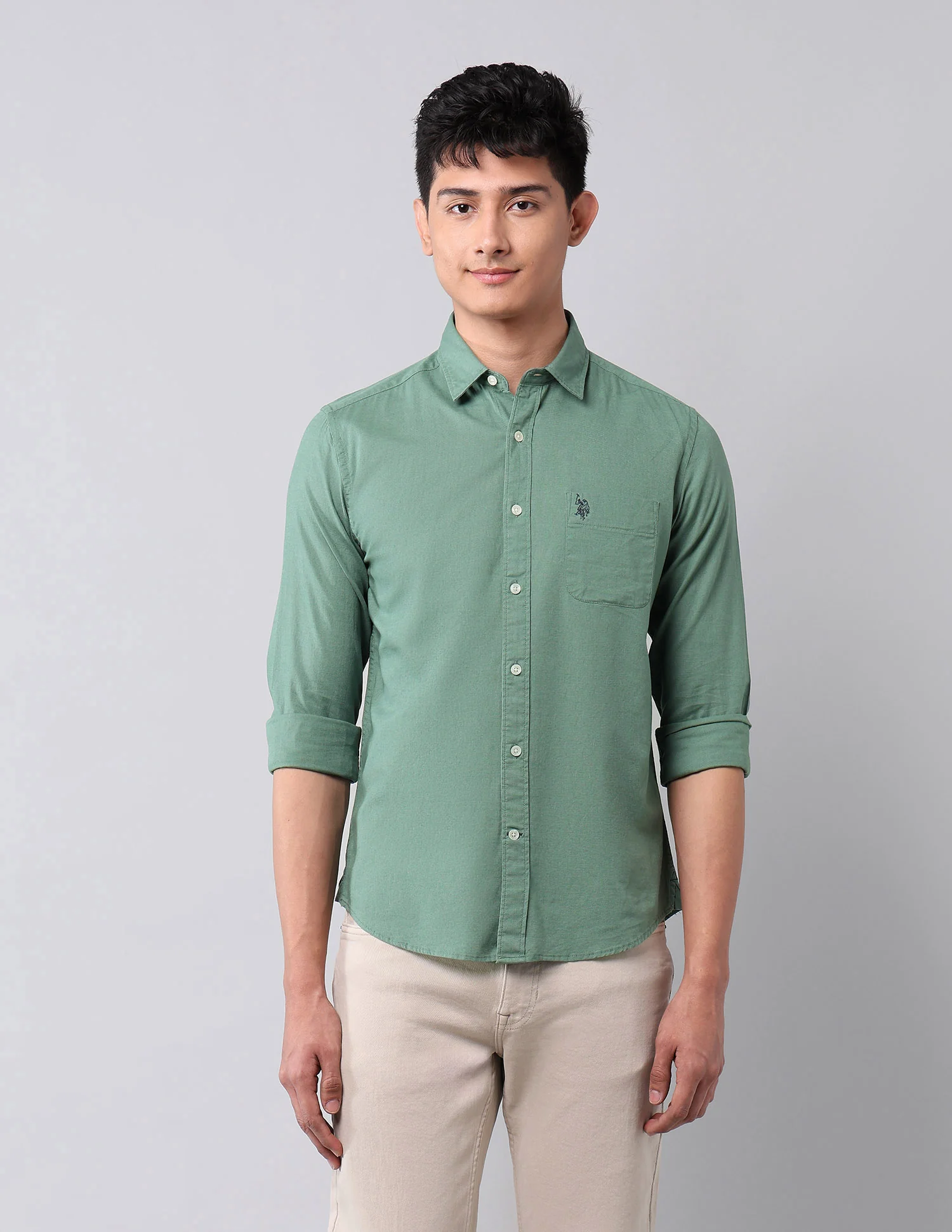 Solid Pure Cotton Shirt - Image 6