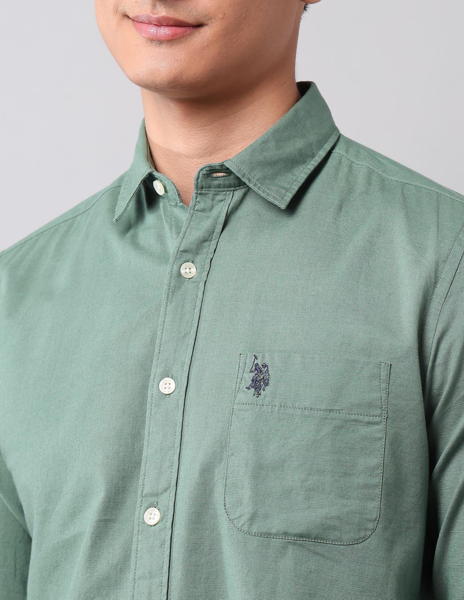 Solid Pure Cotton Shirt - Image 7