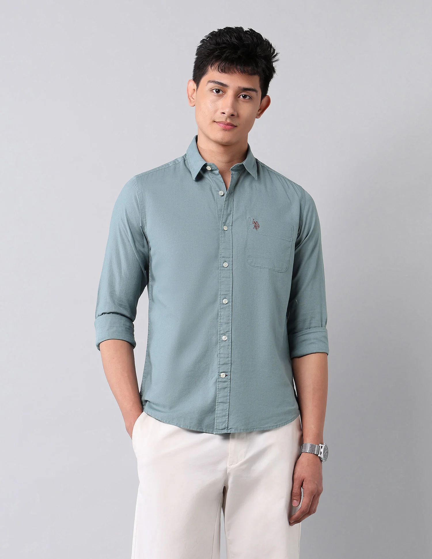 Solid Pure Cotton Shirt