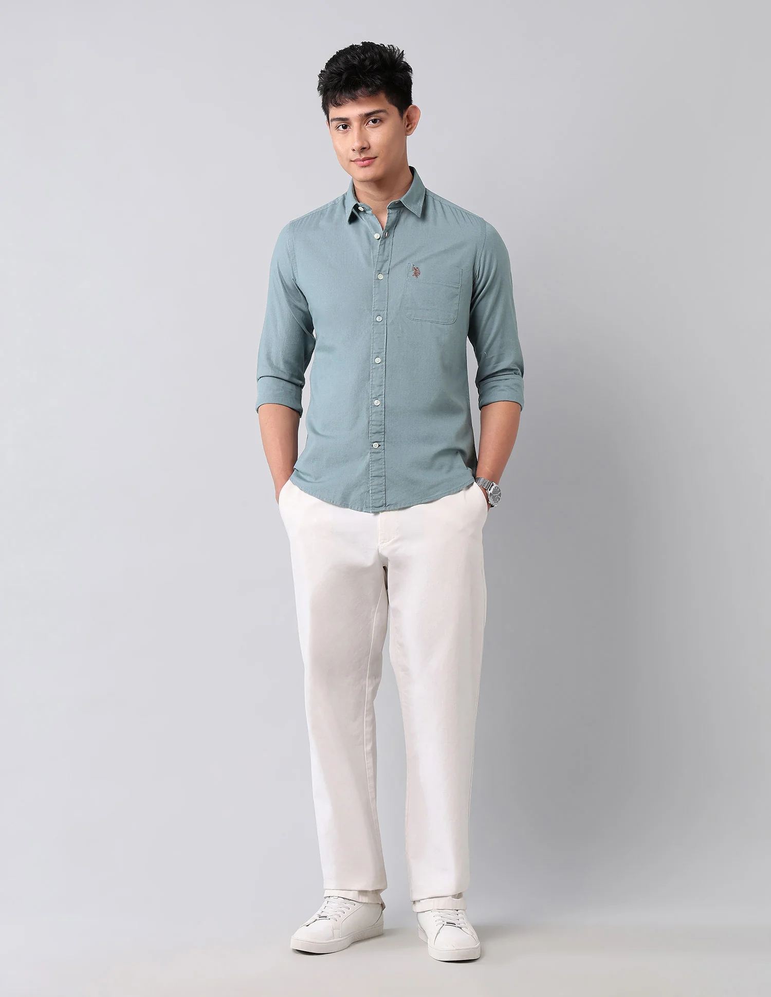 Solid Pure Cotton Shirt - Image 3
