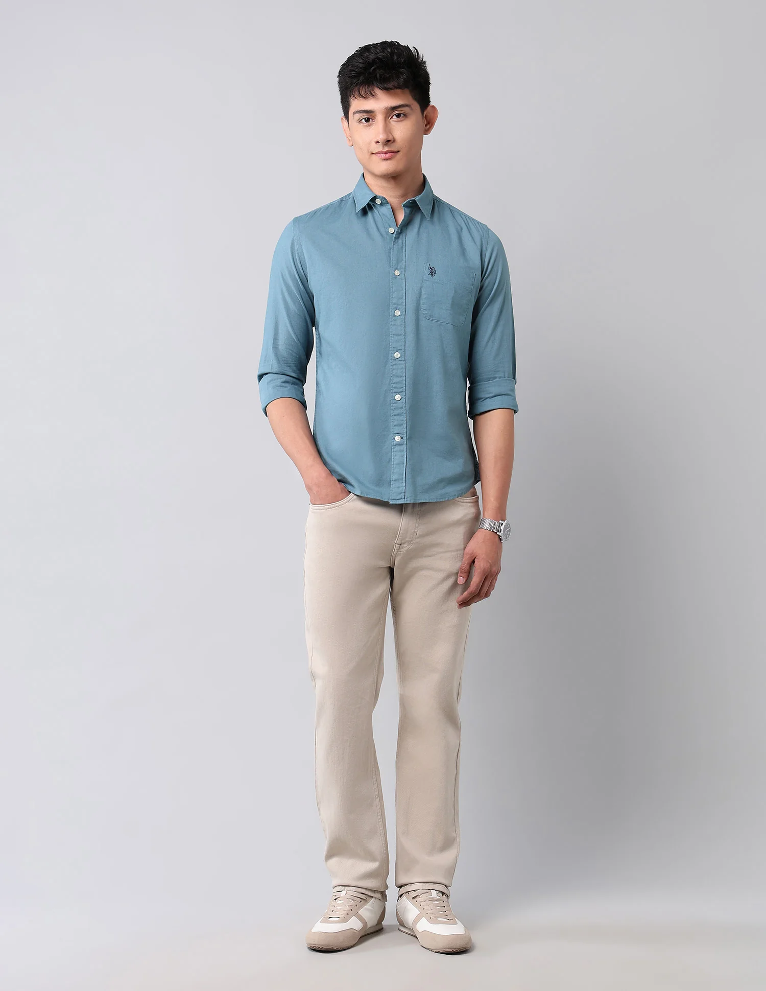 Solid Pure Cotton Shirt - Image 3
