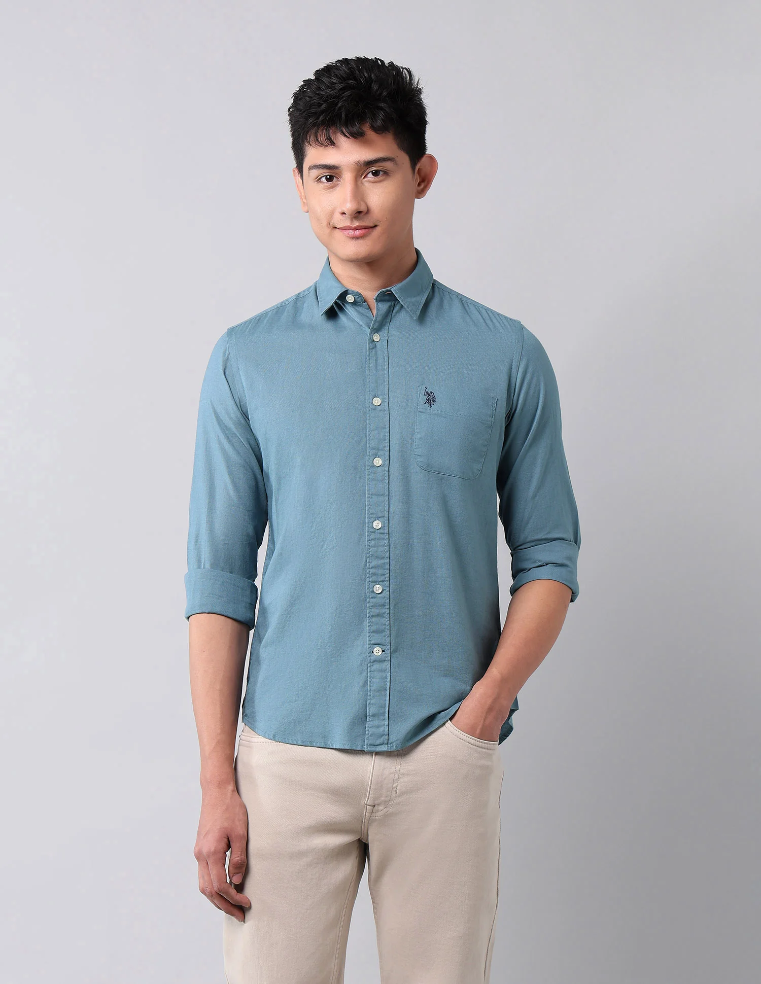 Solid Pure Cotton Shirt - Image 6