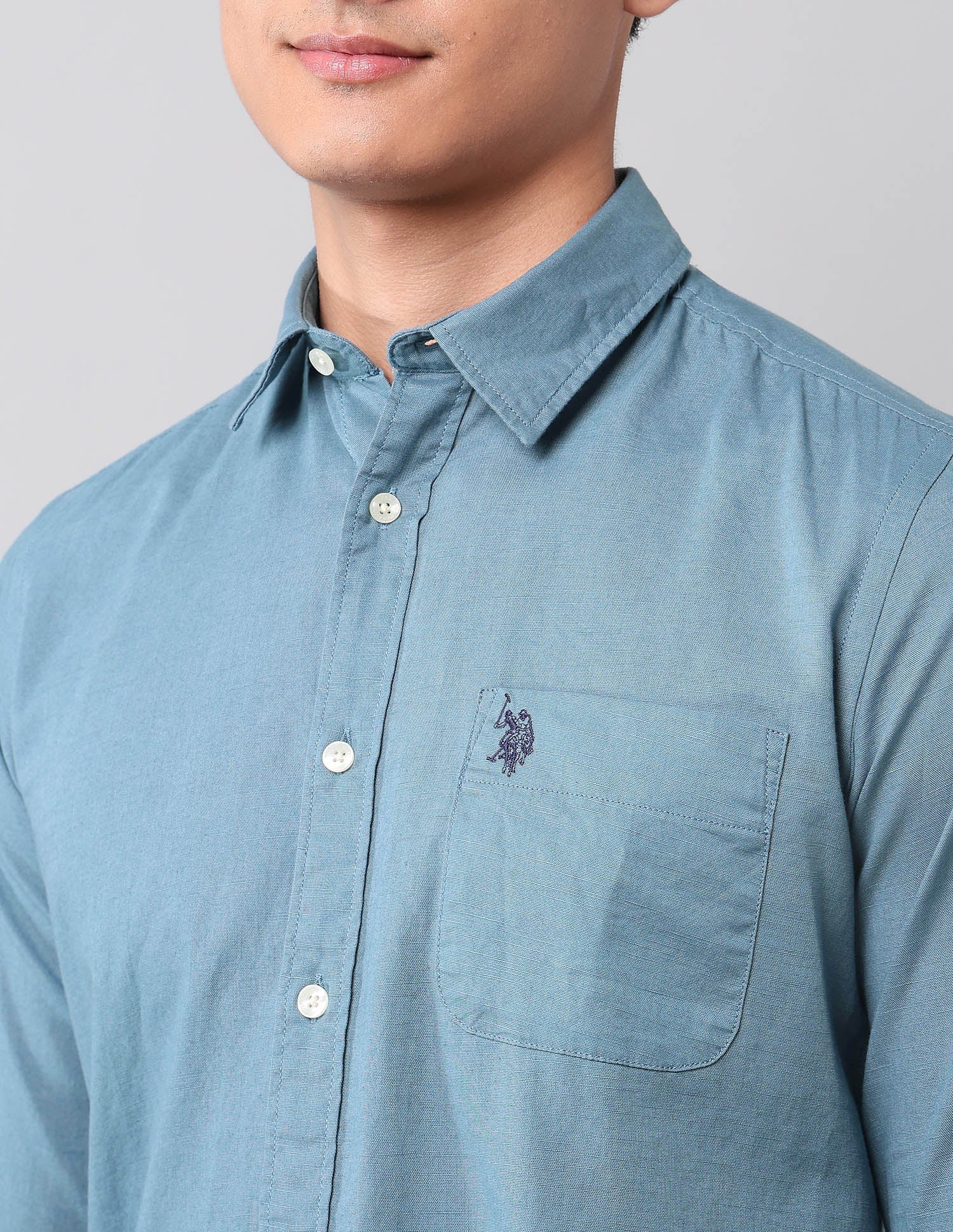 Solid Pure Cotton Shirt - Image 7