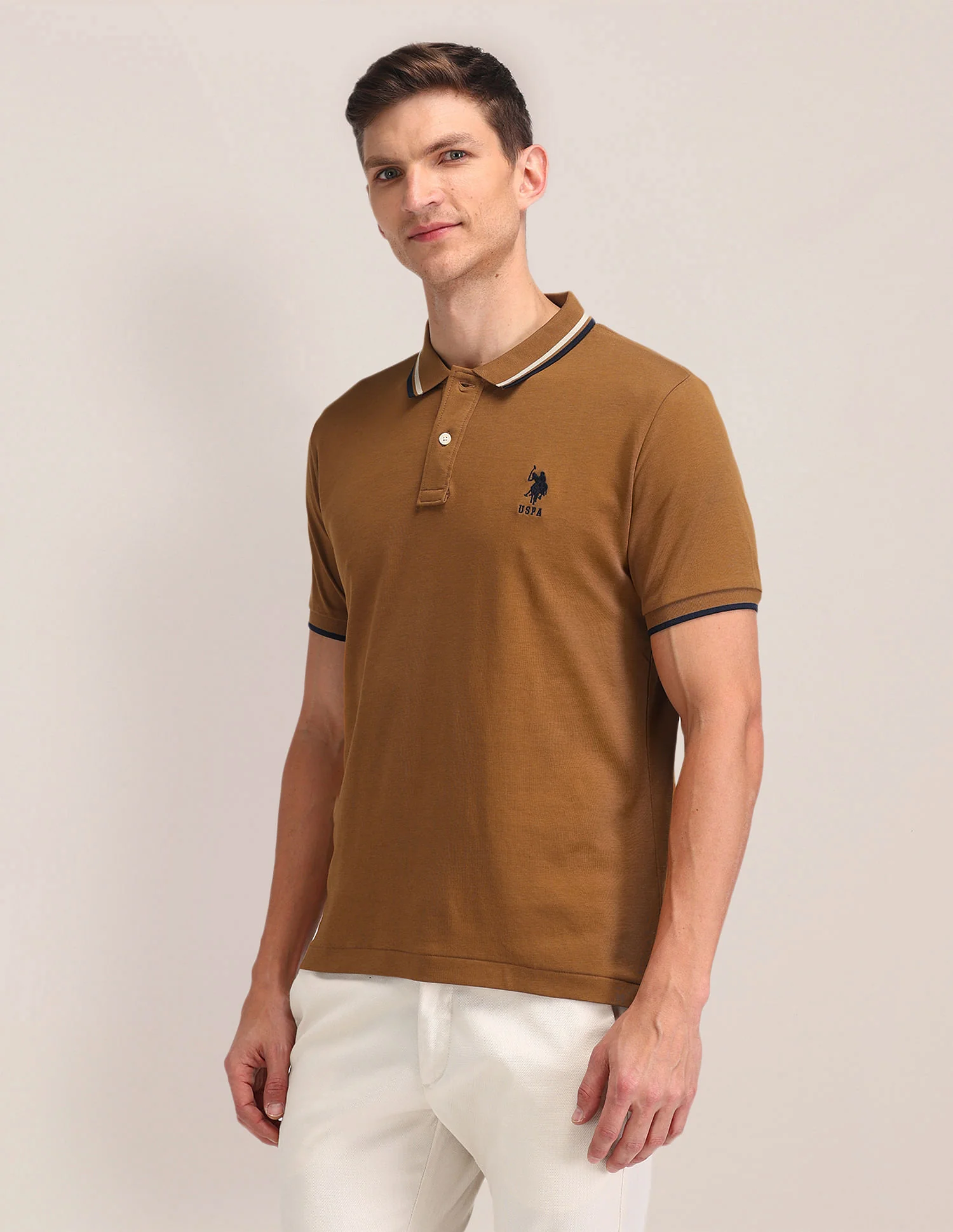 Solid Pure Cotton Slim Fit Polo Shirt - Image 4