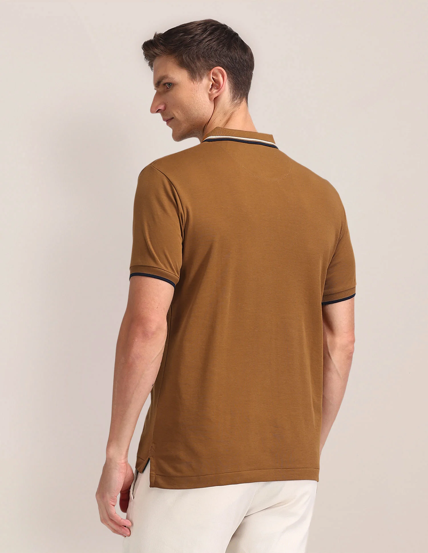 Solid Pure Cotton Slim Fit Polo Shirt - Image 5